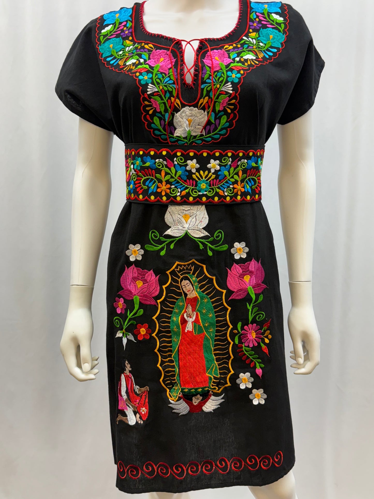Women's Virgen de Guadalupe Embroidered Dress