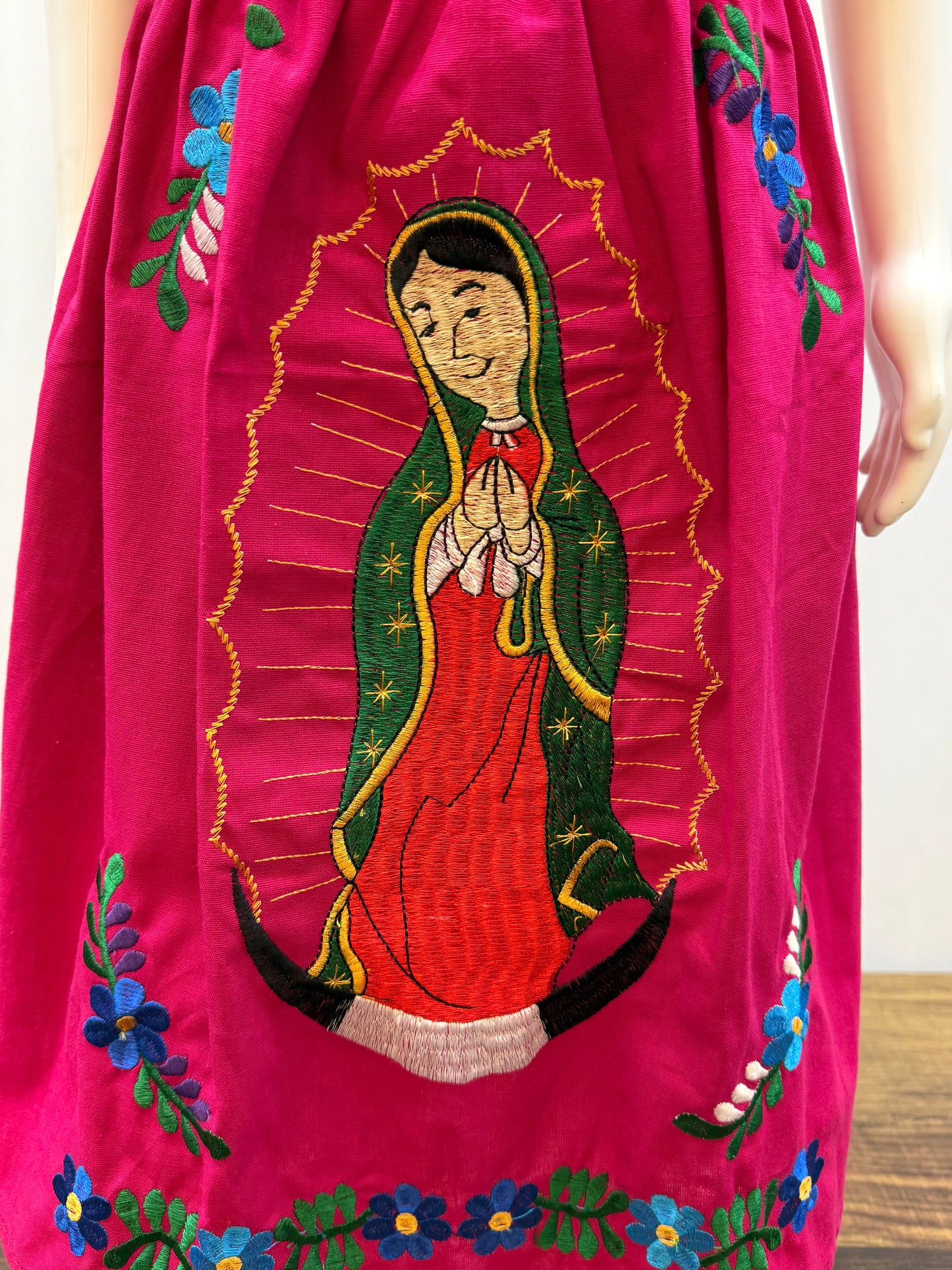 Girl's Virgen de Guadalupe Embroidered Dress