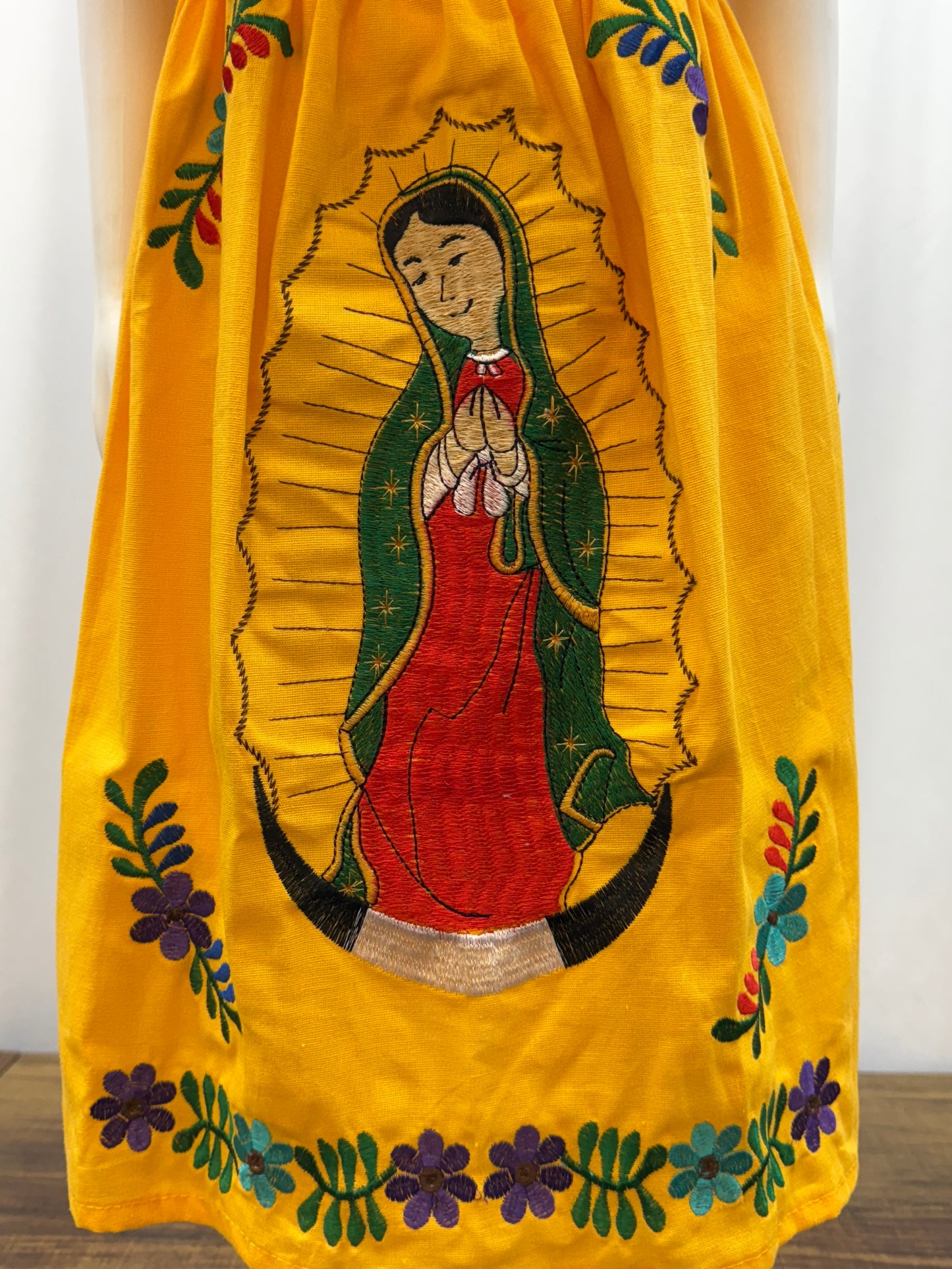 Girl's Virgen de Guadalupe Embroidered Dress