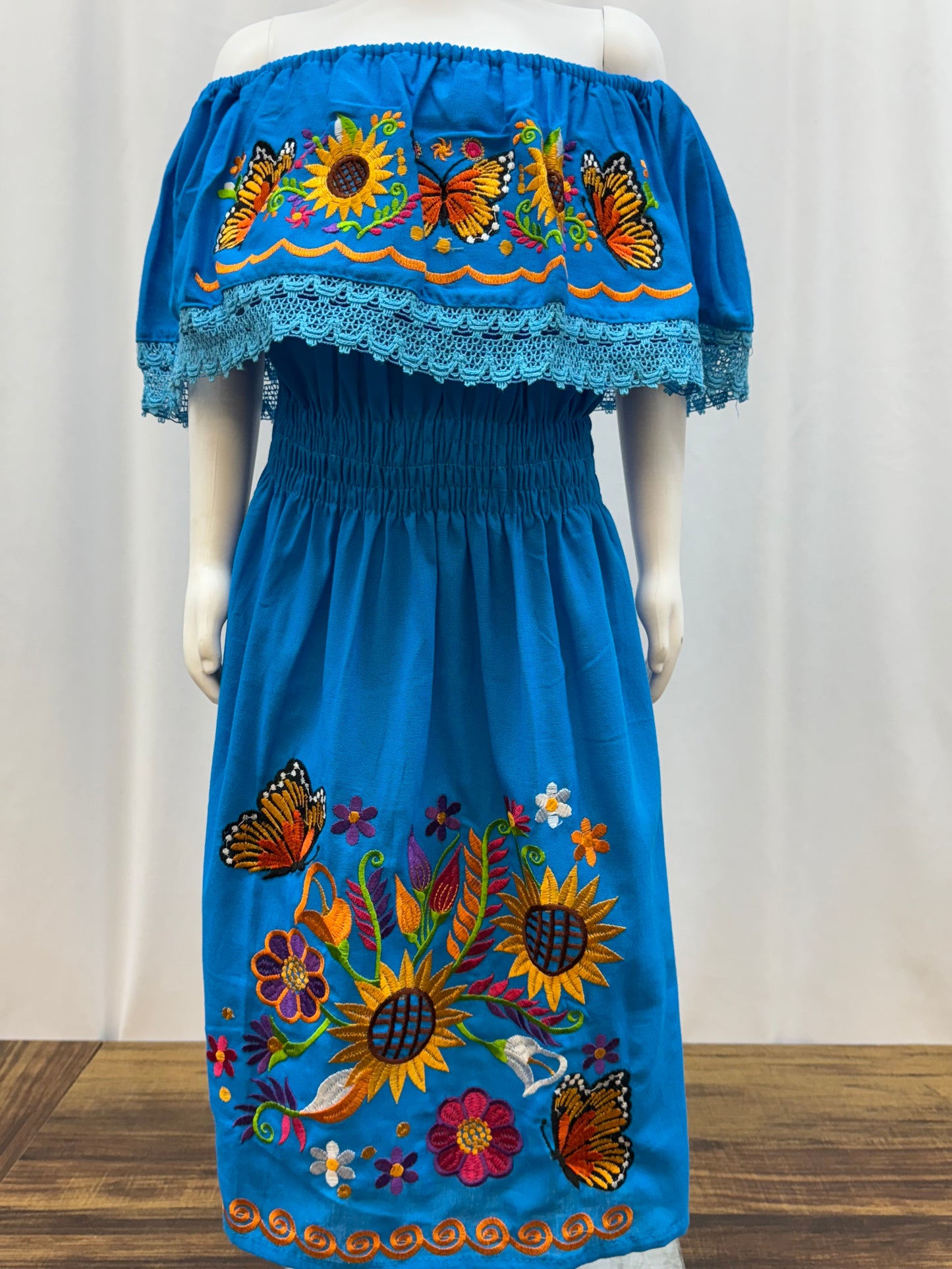 Girl's Sunflower Embroidered Dress