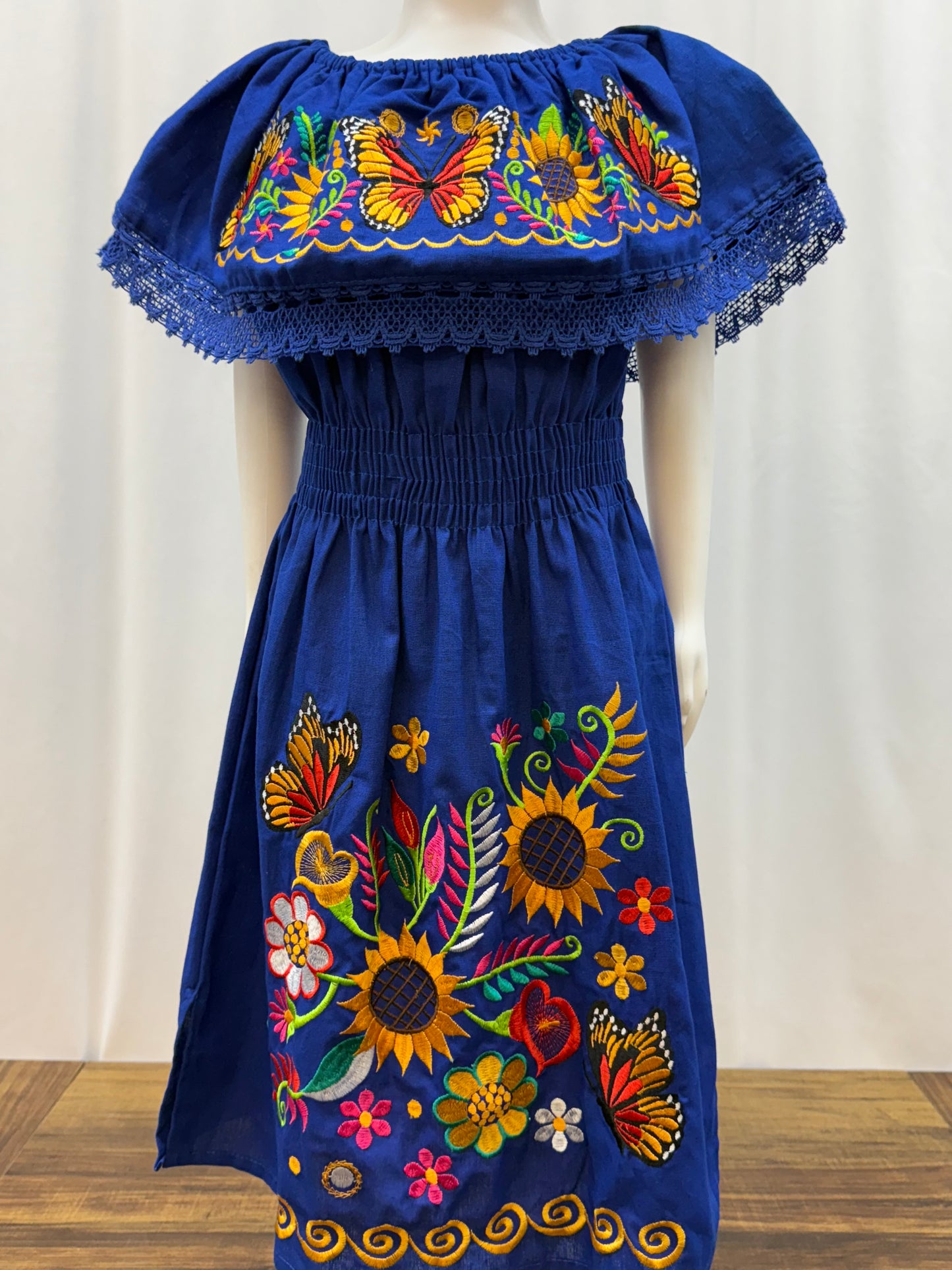 Girl's Sunflower Embroidered Dress