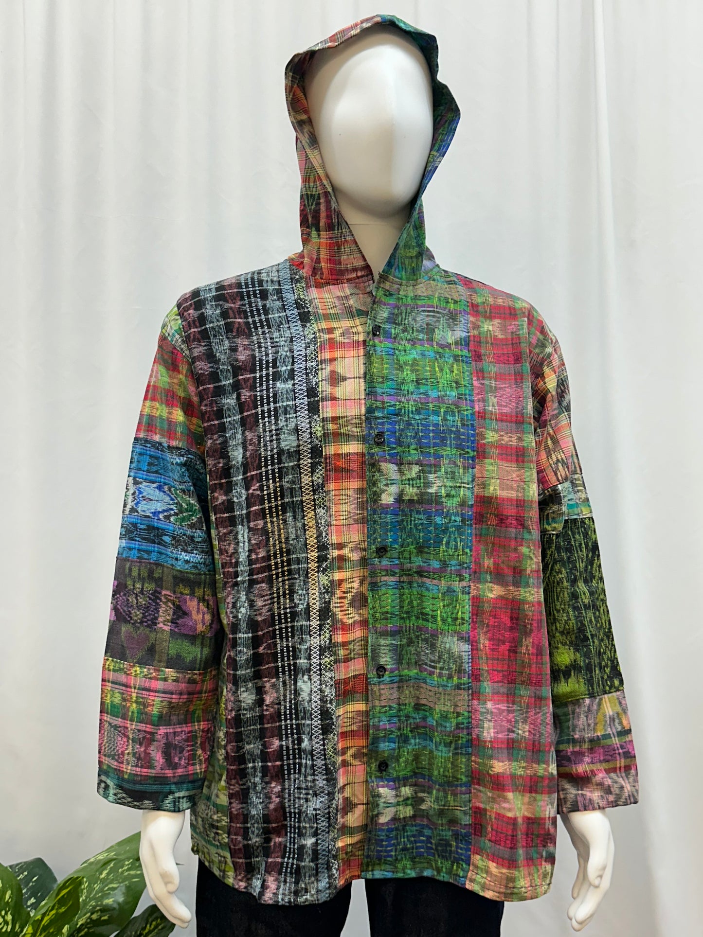 Guatemalan Textile Patchwork Hoodie Shirt