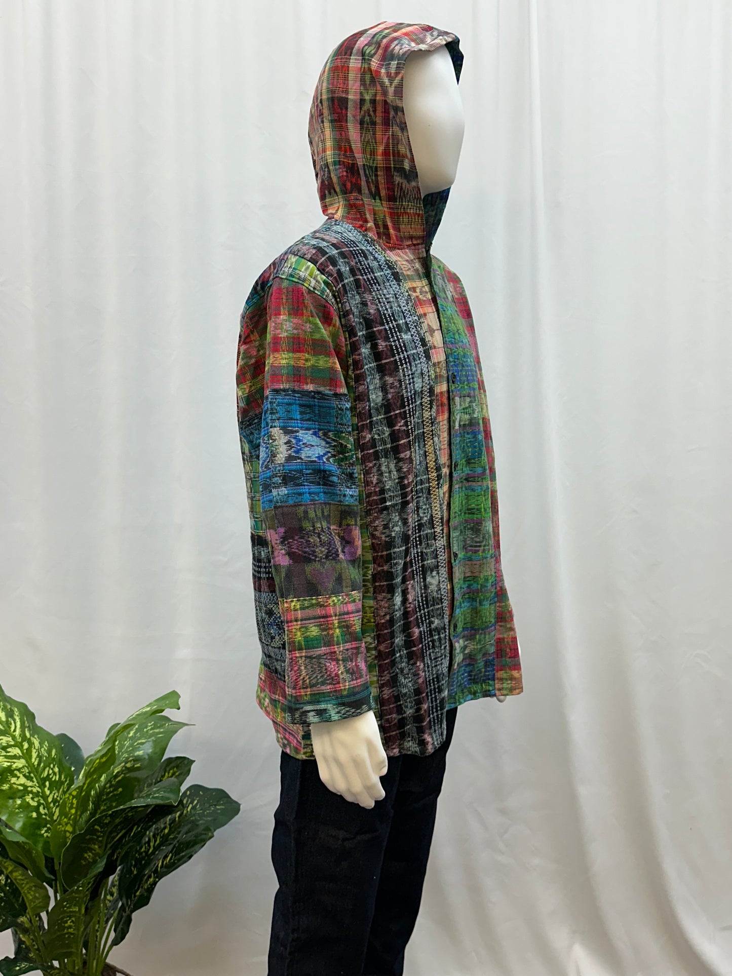 Guatemalan Textile Patchwork Hoodie Shirt