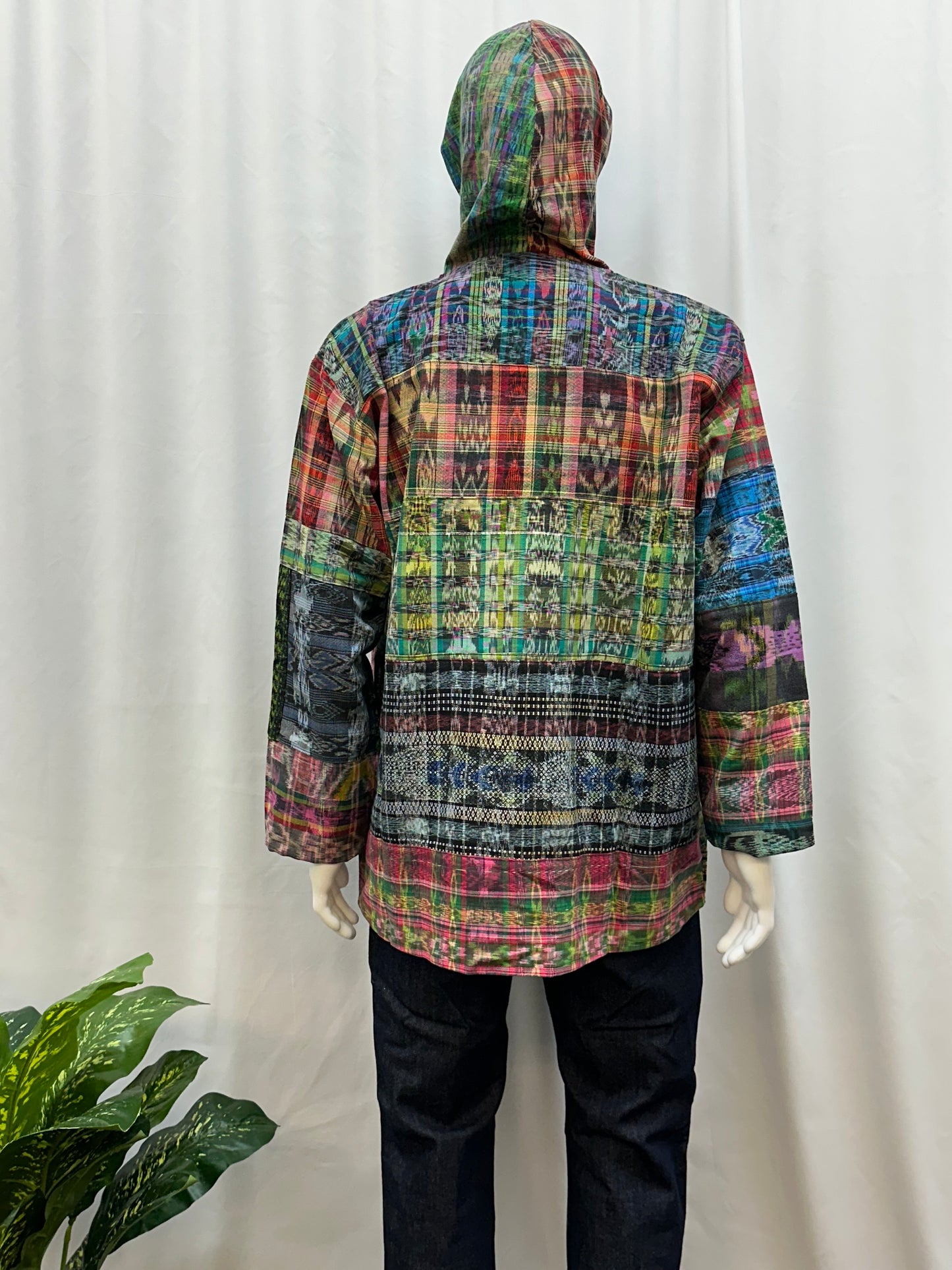Guatemalan Textile Patchwork Hoodie Shirt
