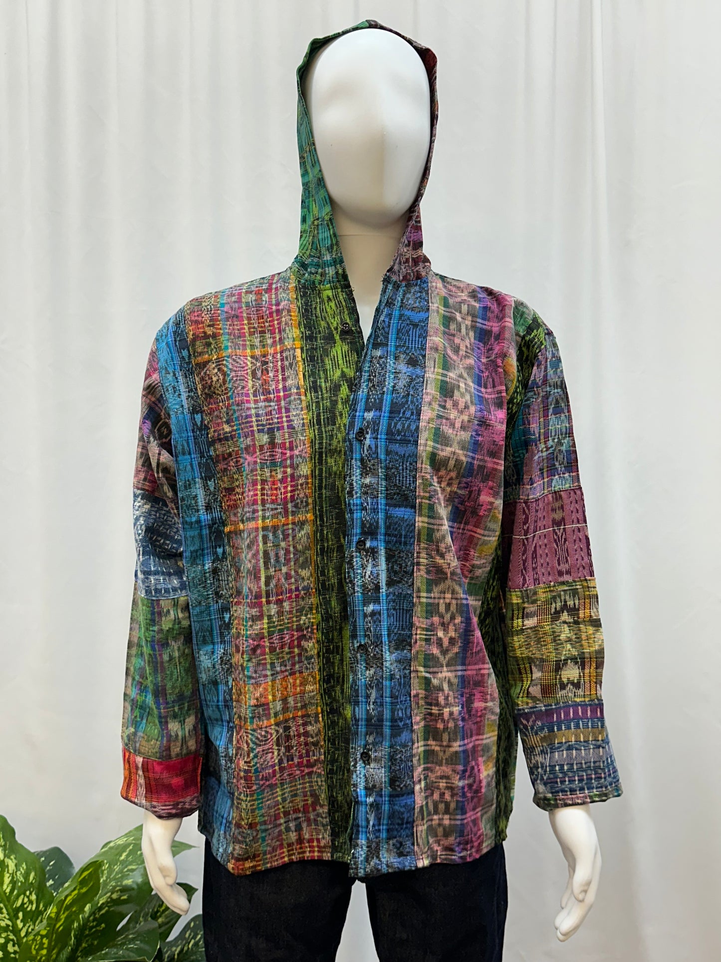 Guatemalan Textile Patchwork Hoddie Shirt
