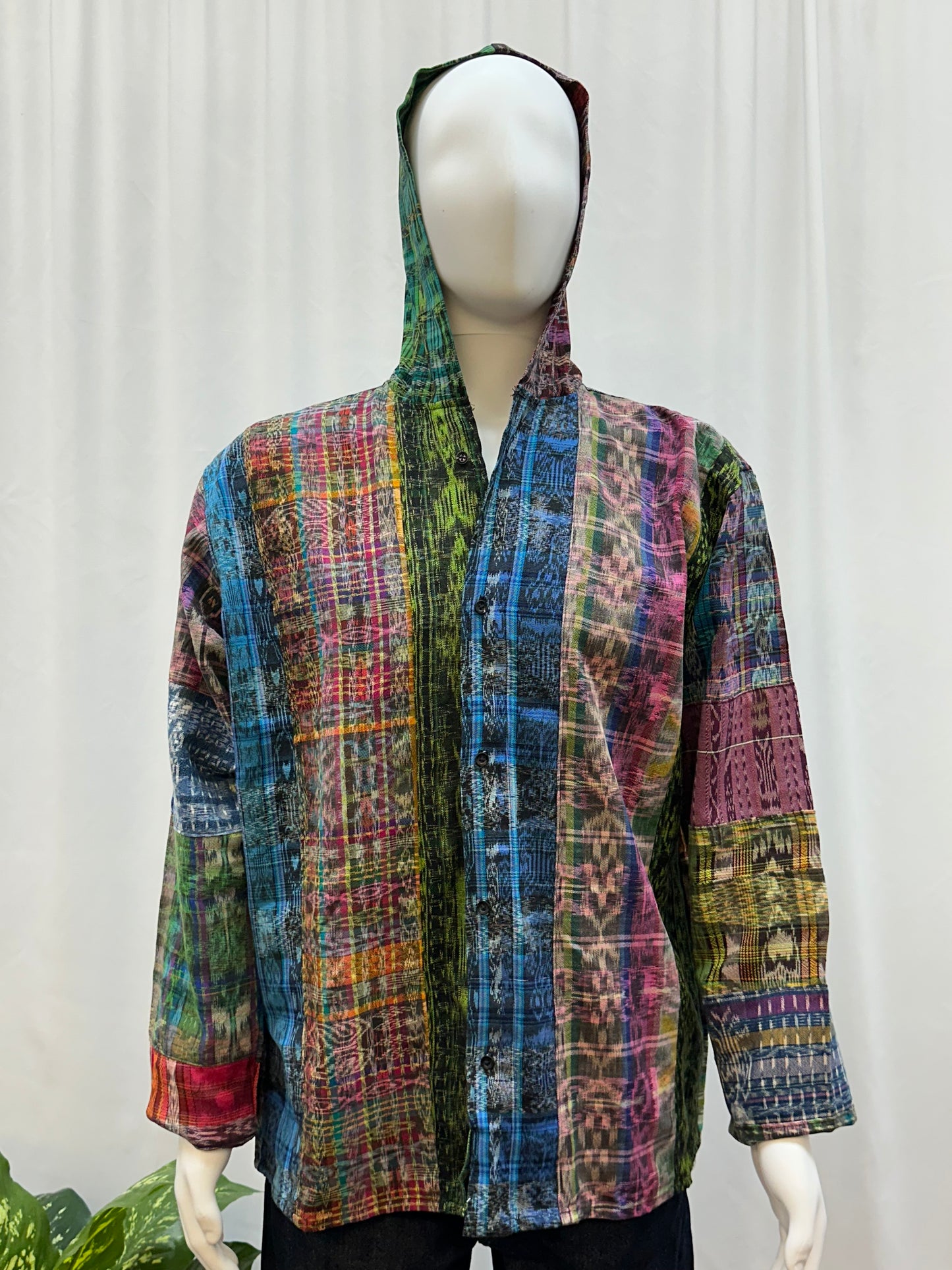 Guatemalan Textile Patchwork Hoddie Shirt