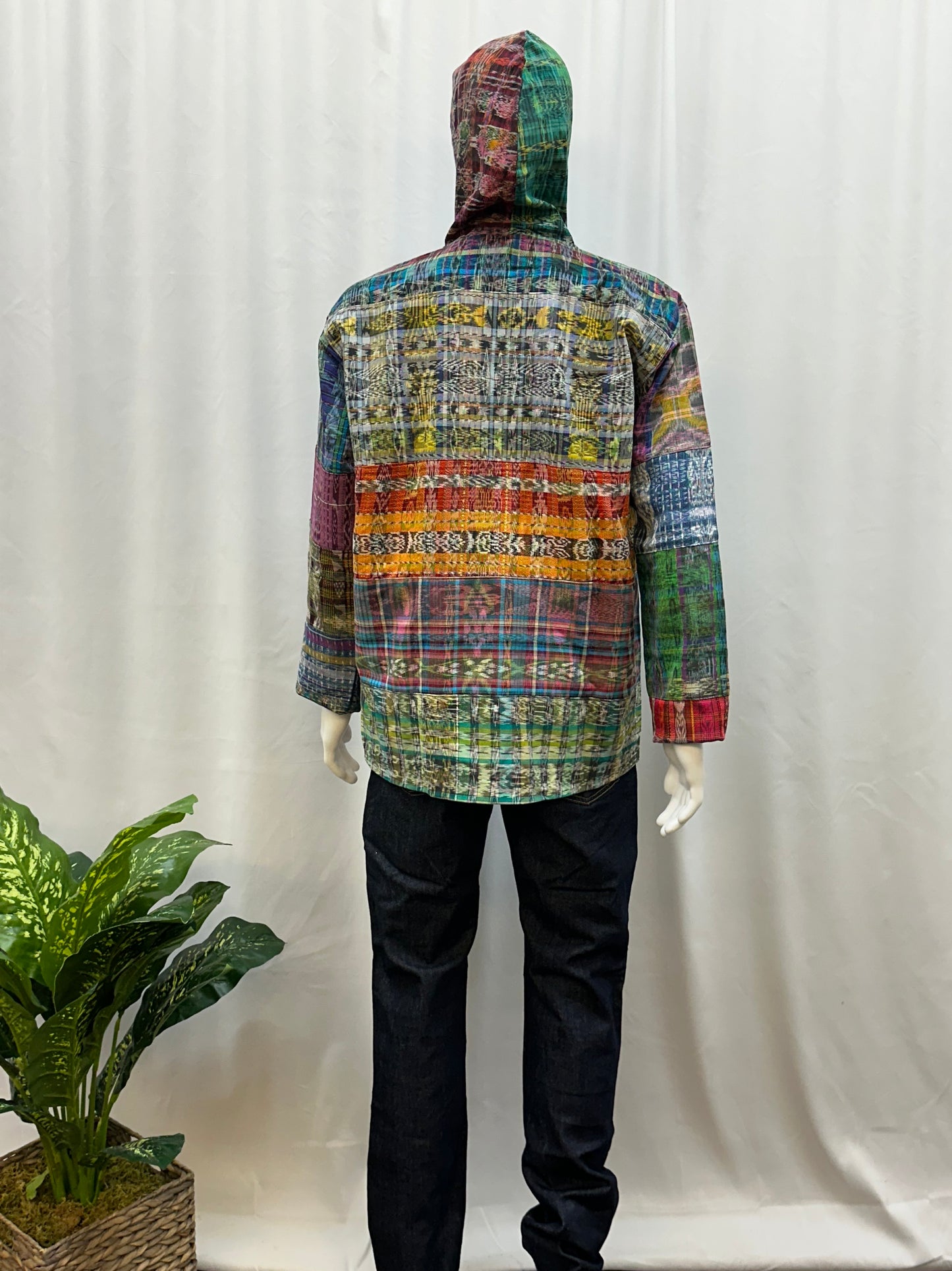 Guatemalan Textile Patchwork Hoddie Shirt