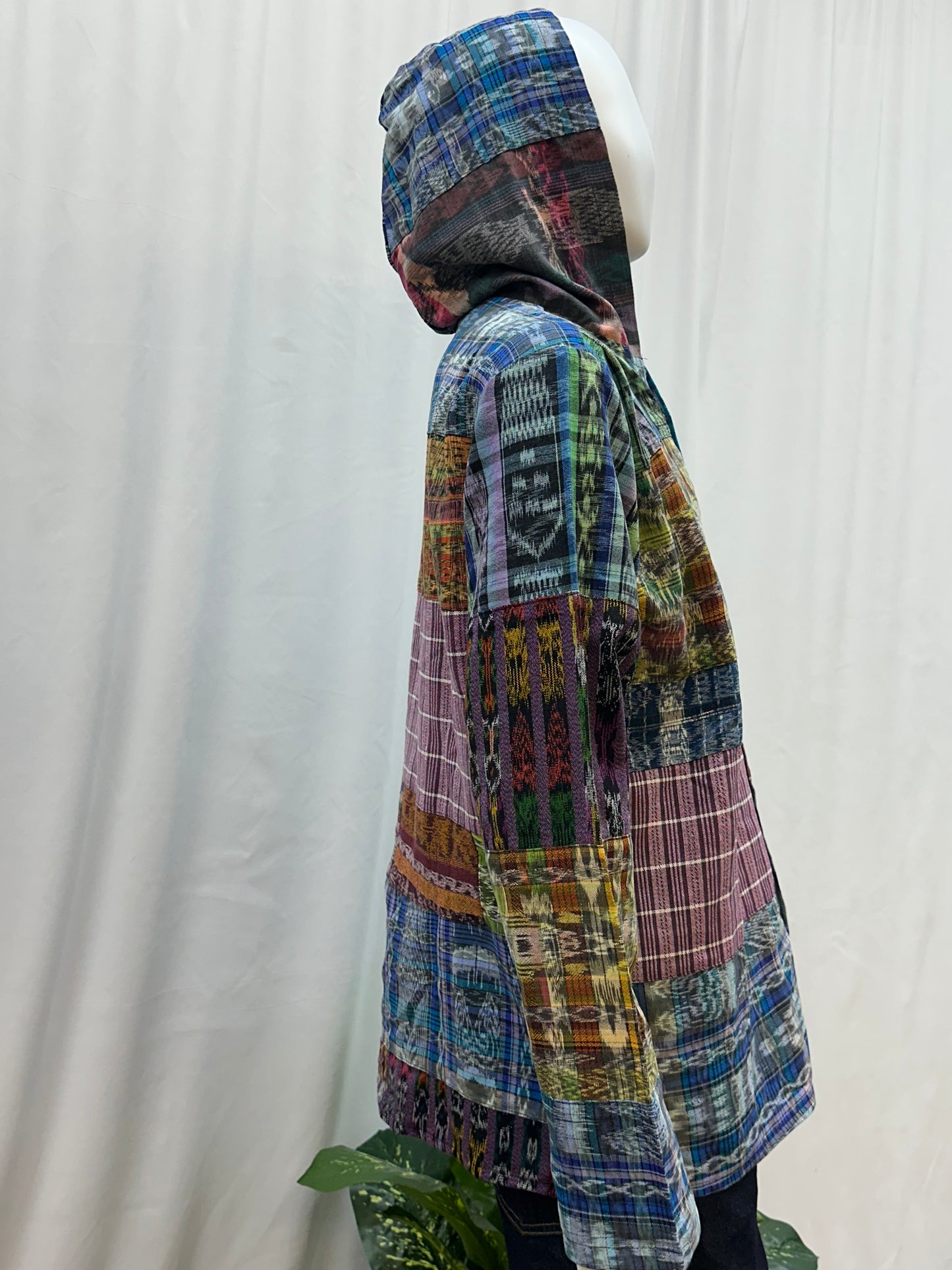 Guatemalan Textile Patchwork Hoddie Shirt