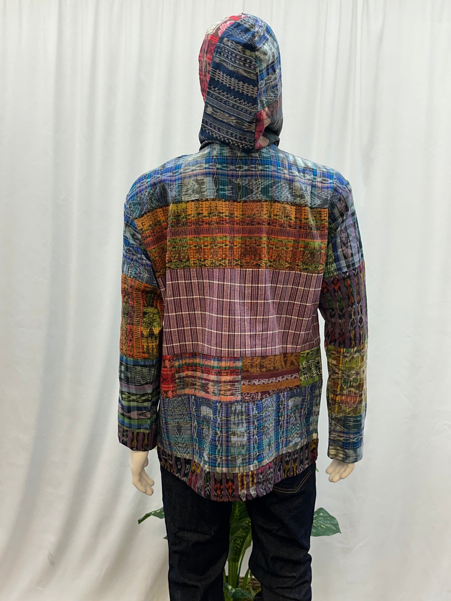 Guatemalan Textile Patchwork Hoddie Shirt