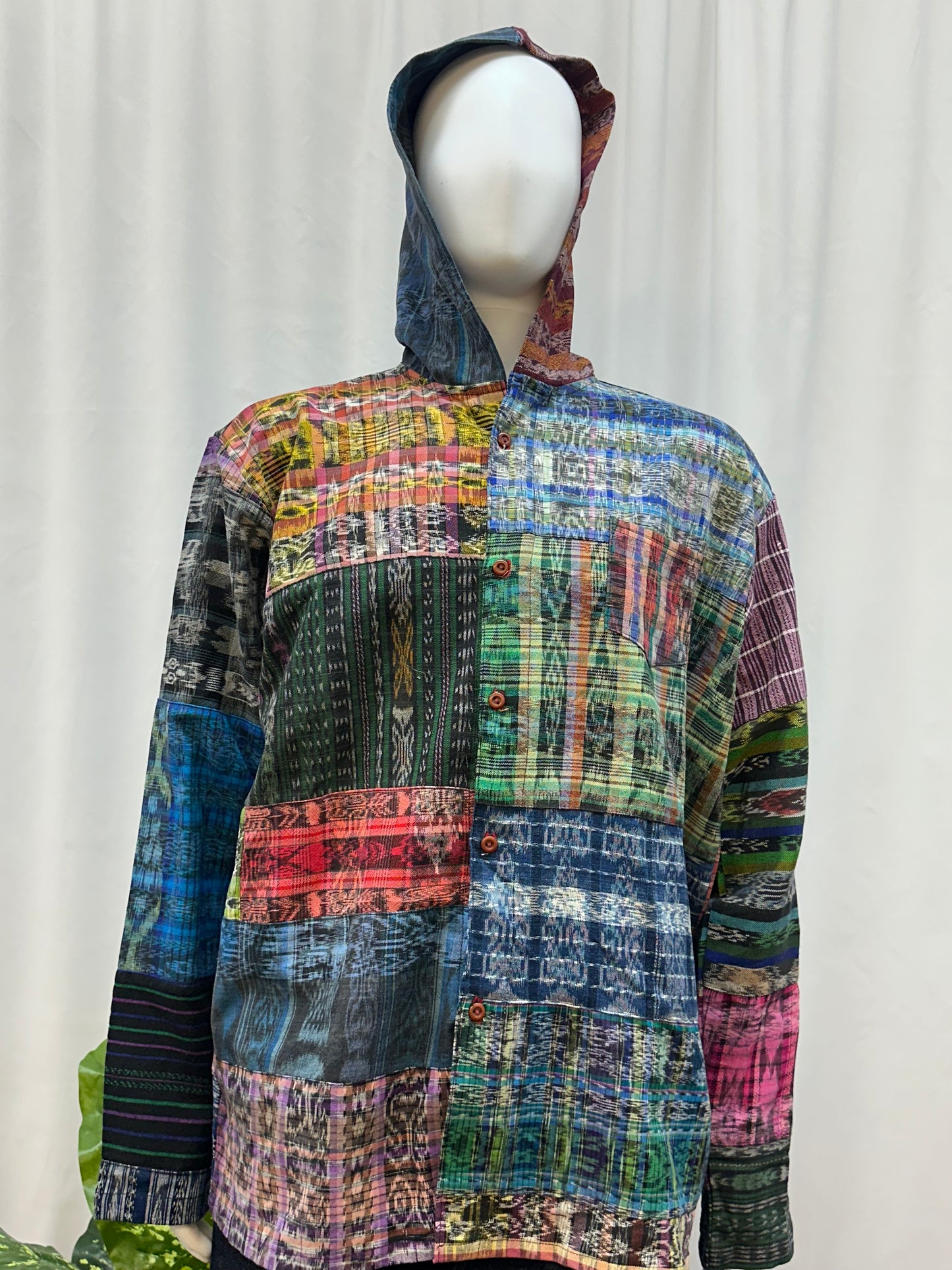 Guatemalan Textile Patchwork Hoddie Shirt