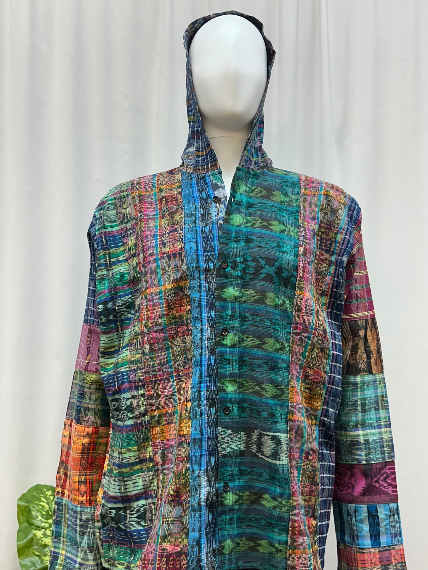 Guatemalan Textile Patchwork Hoddie Shirt