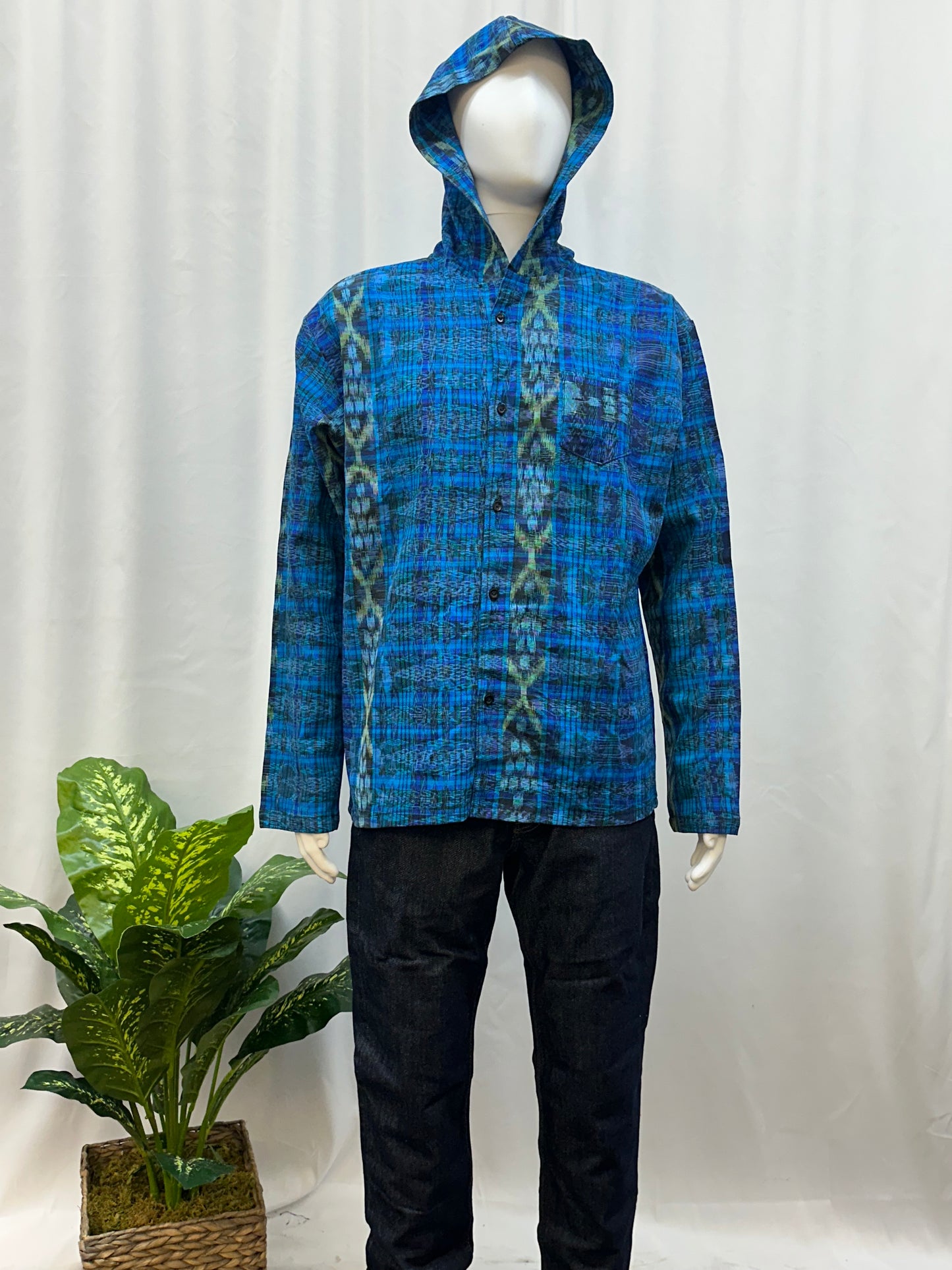 Guatemalan Textile Patchwork Hoddie Shirt
