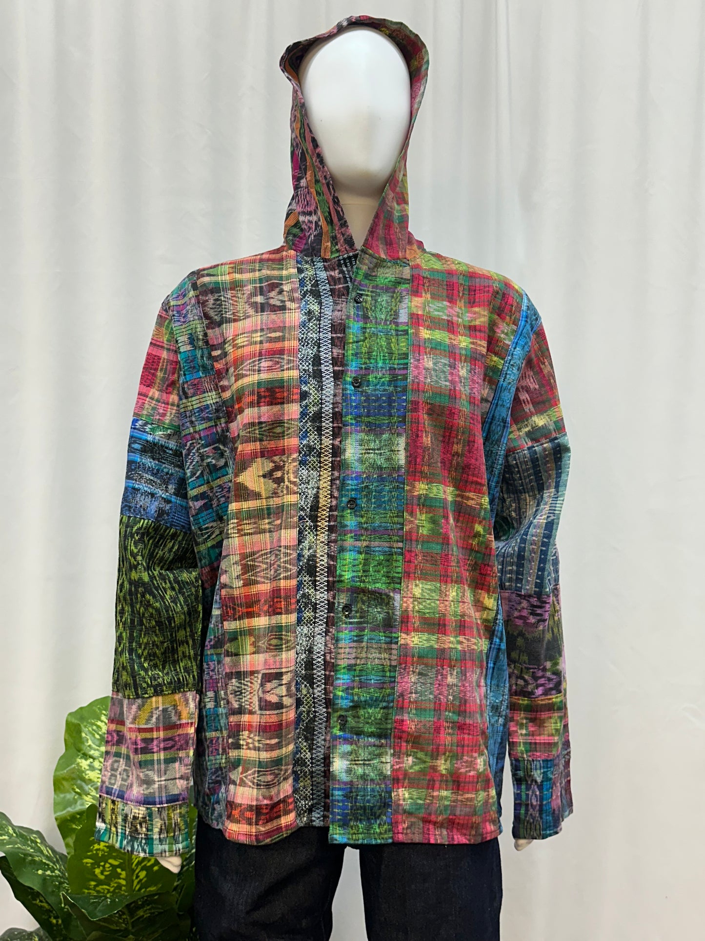 Guatemalan Textile Patchwork Hoddie Shirt