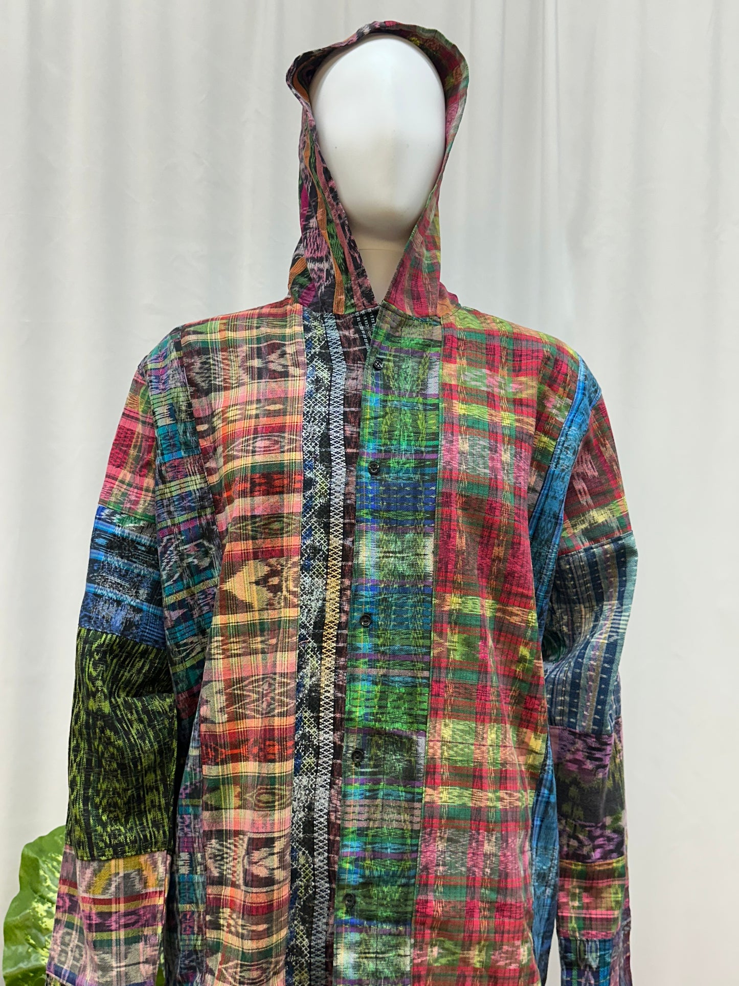 Guatemalan Textile Patchwork Hoddie Shirt