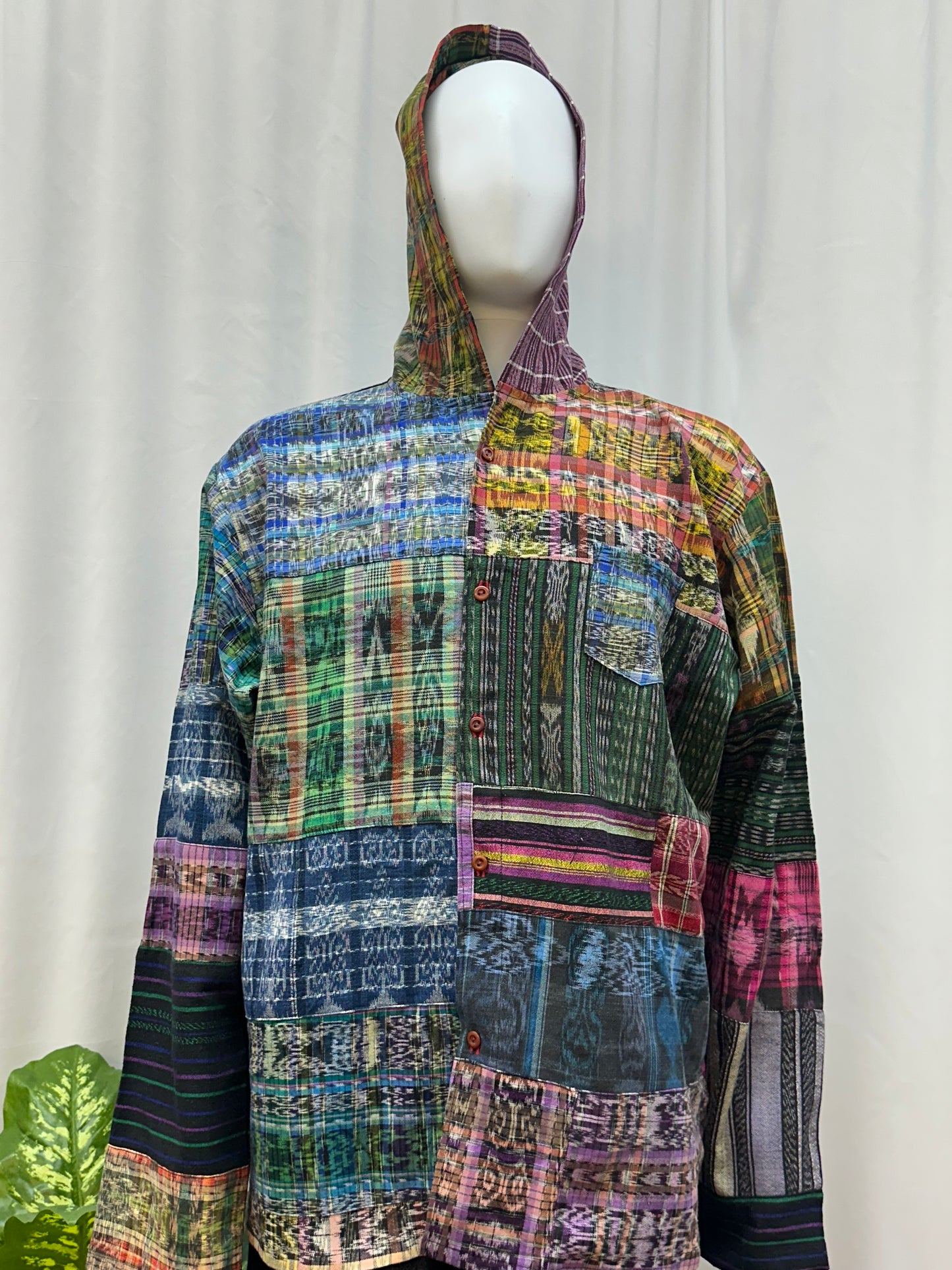 Guatemalan Textile Patchwork Hoddie Shirt