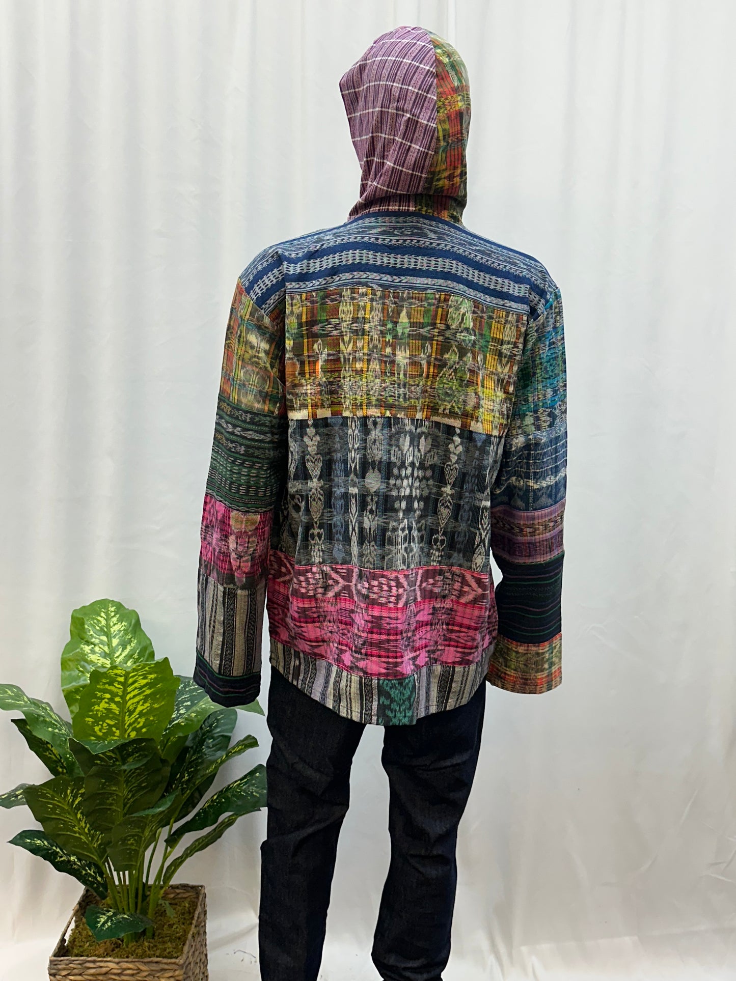 Guatemalan Textile Patchwork Hoddie Shirt