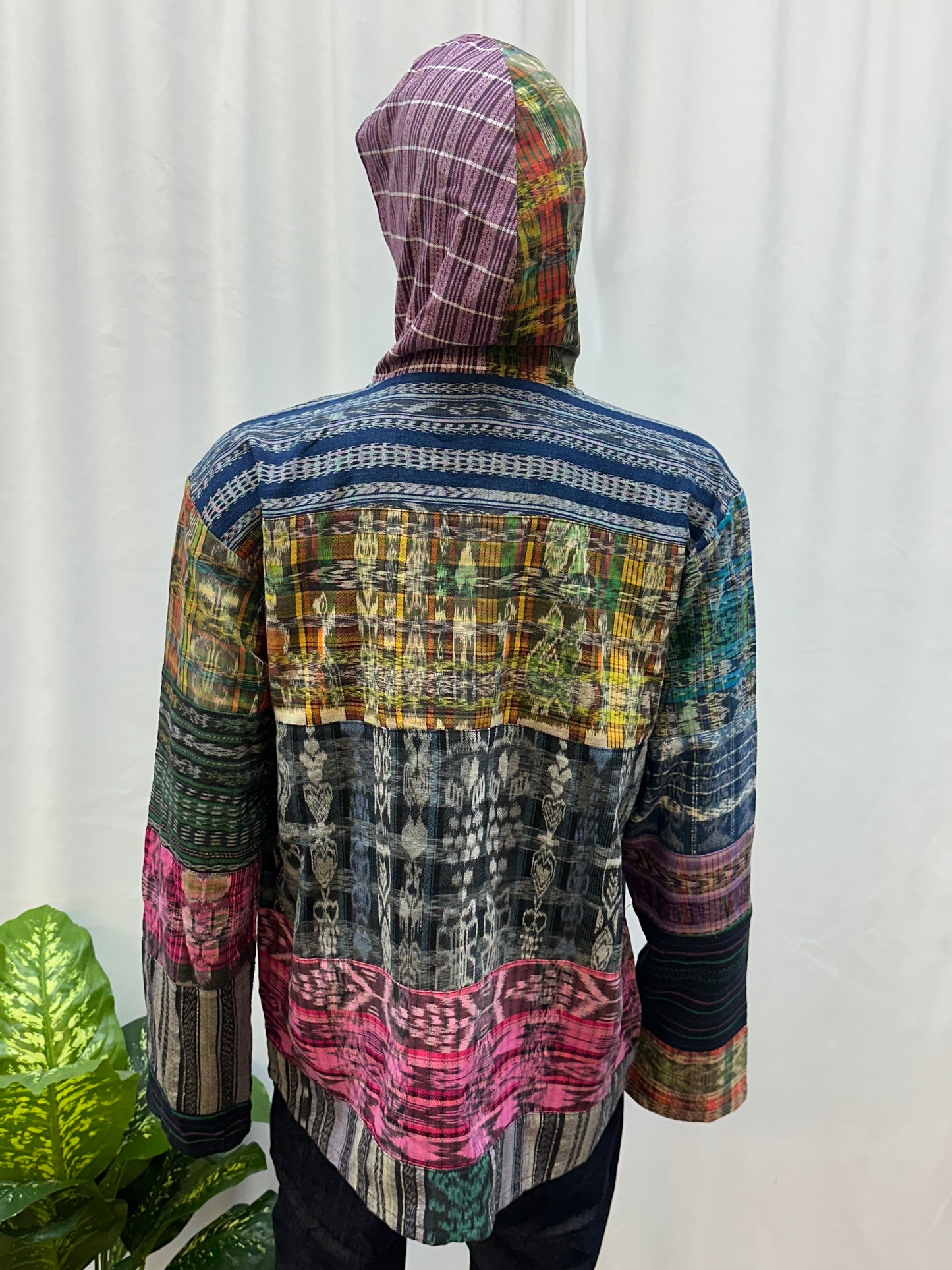 Guatemalan Textile Patchwork Hoddie Shirt