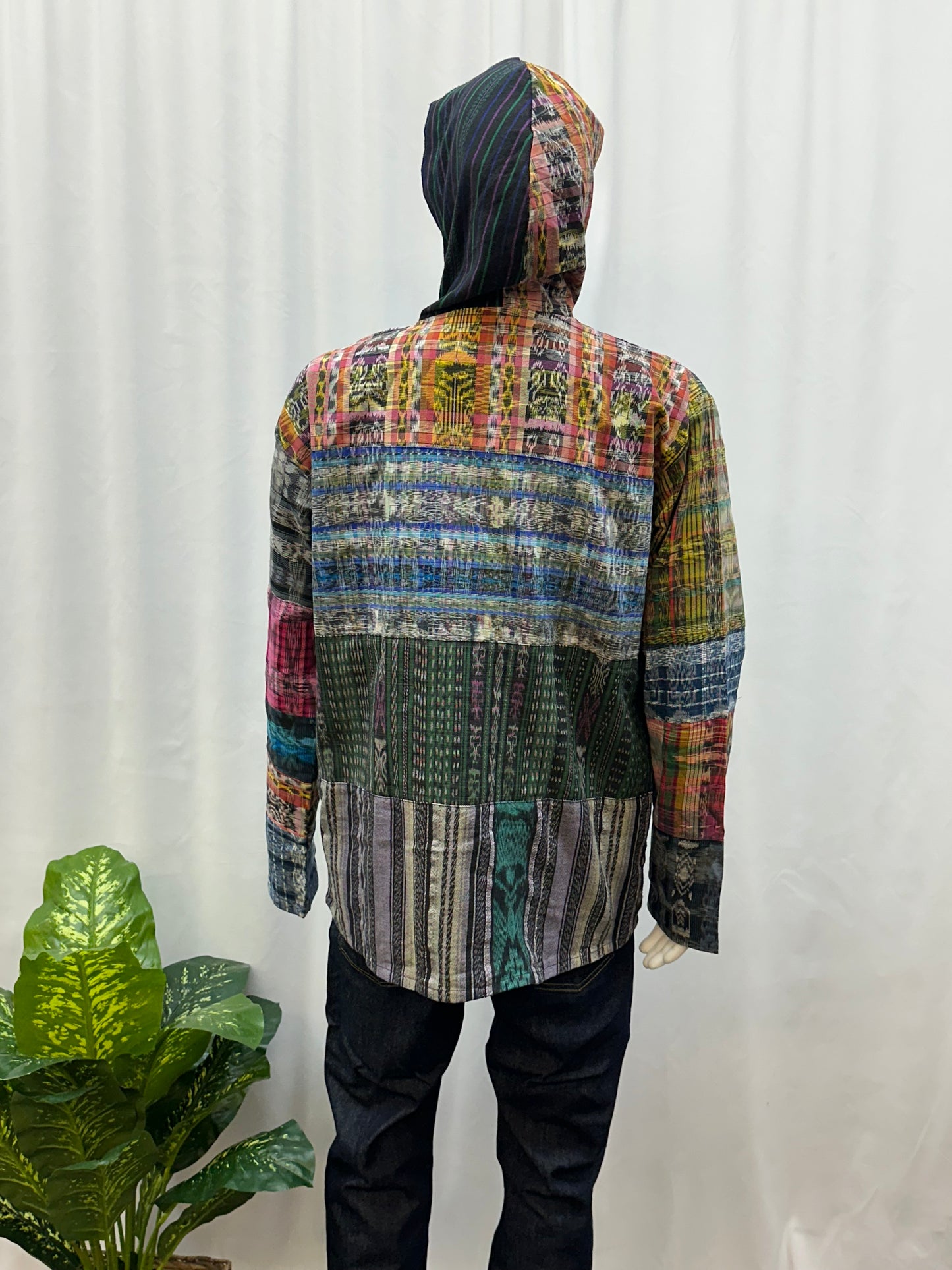 Guatemalan Textile Patchwork Hoodie Shirt