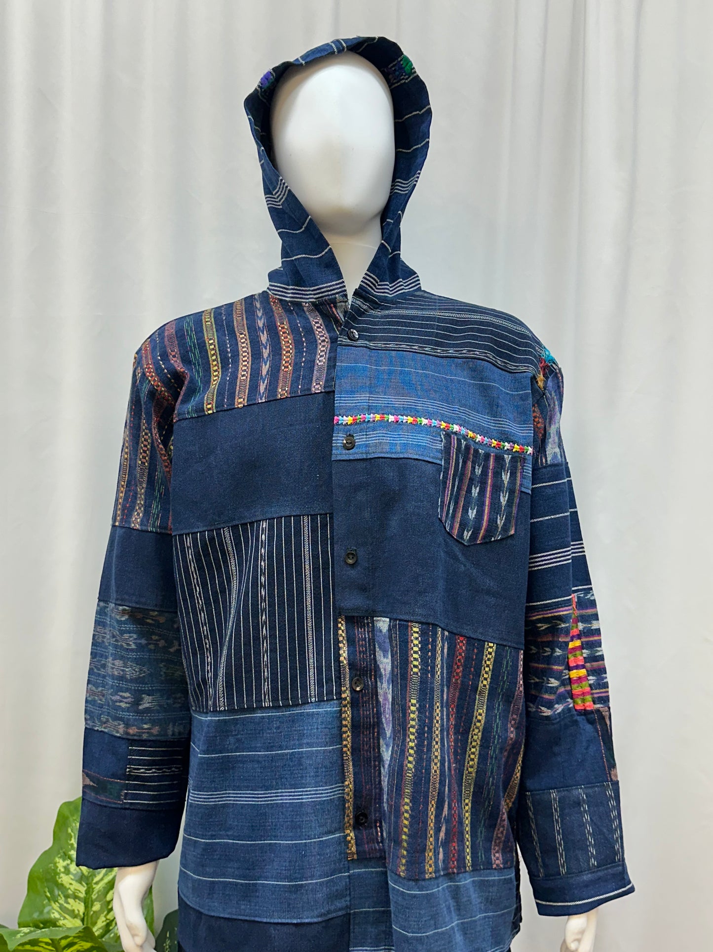 Guatemalan Textile Patchwork Hoddie Shirt