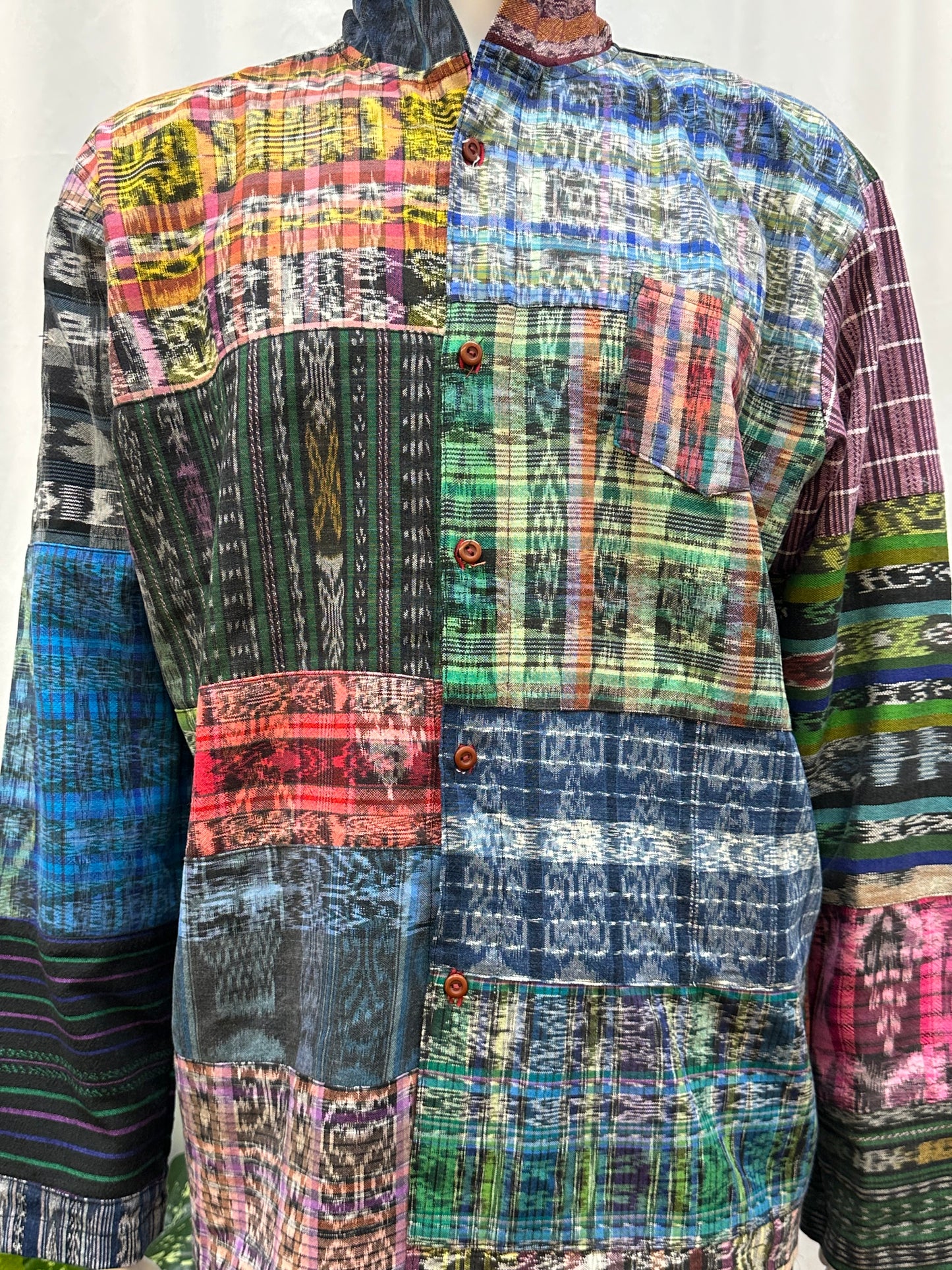 Guatemalan Textile Patchwork Hoddie Shirt