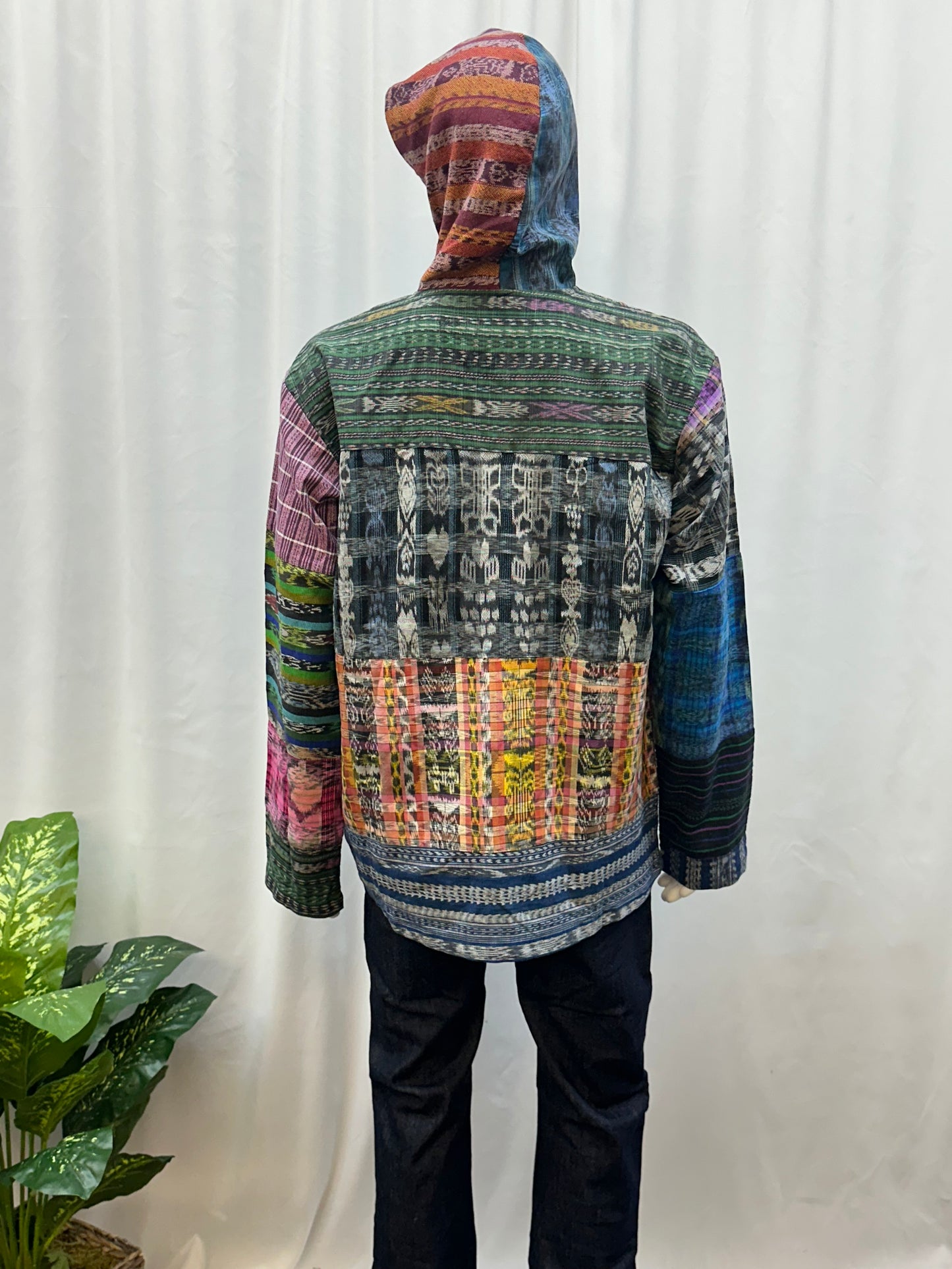 Guatemalan Textile Patchwork Hoddie Shirt