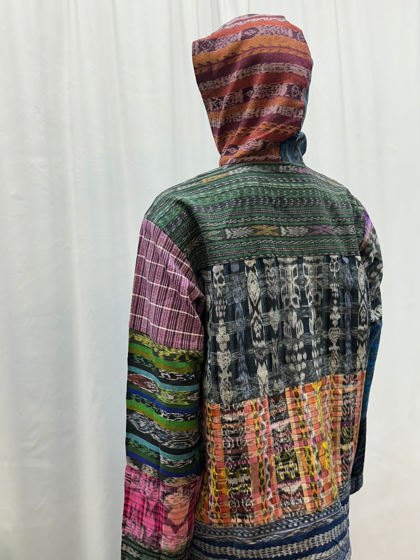 Guatemalan Textile Patchwork Hoddie Shirt