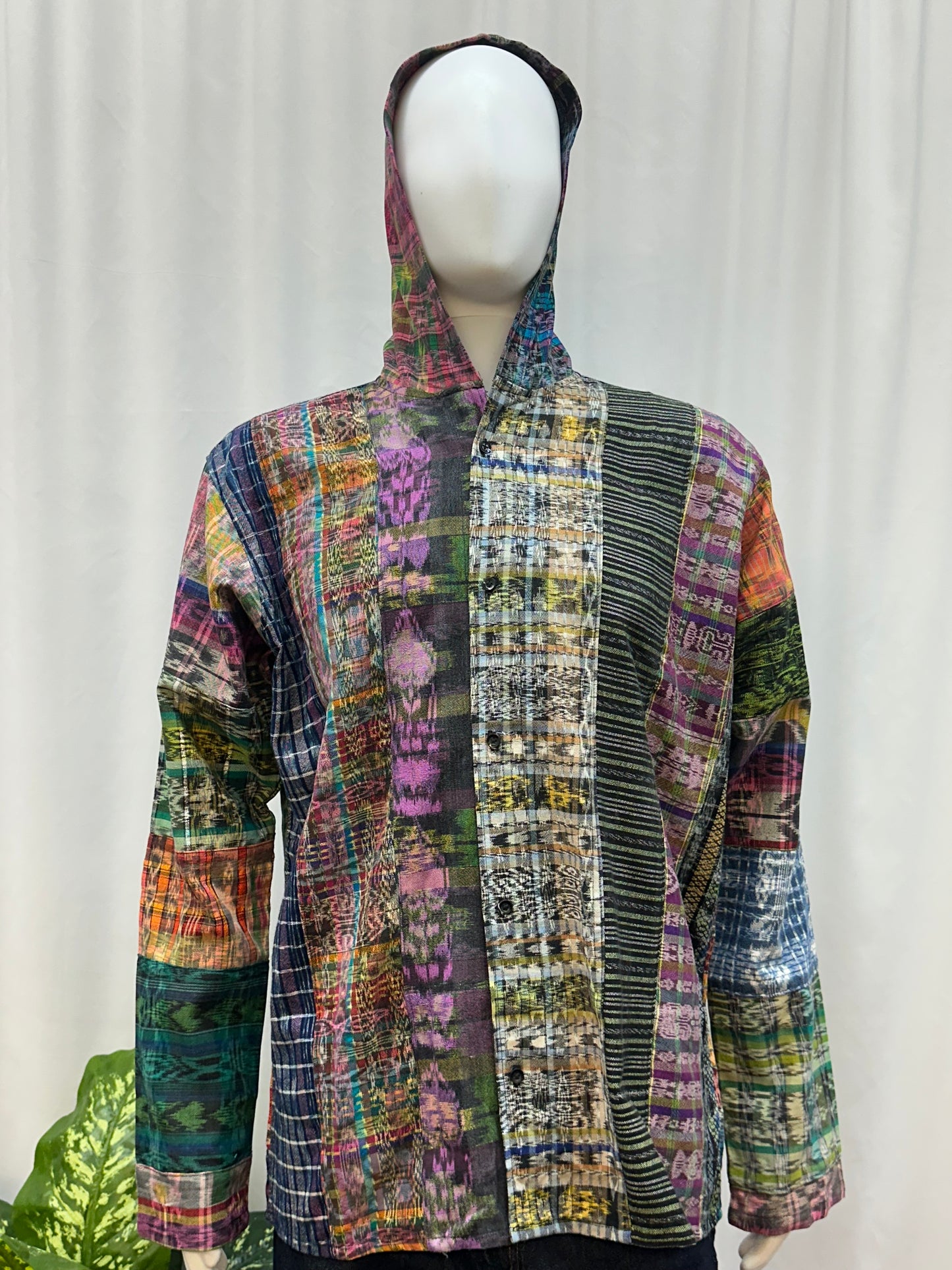 Guatemalan Textile Patchwork Hoodie Shirt