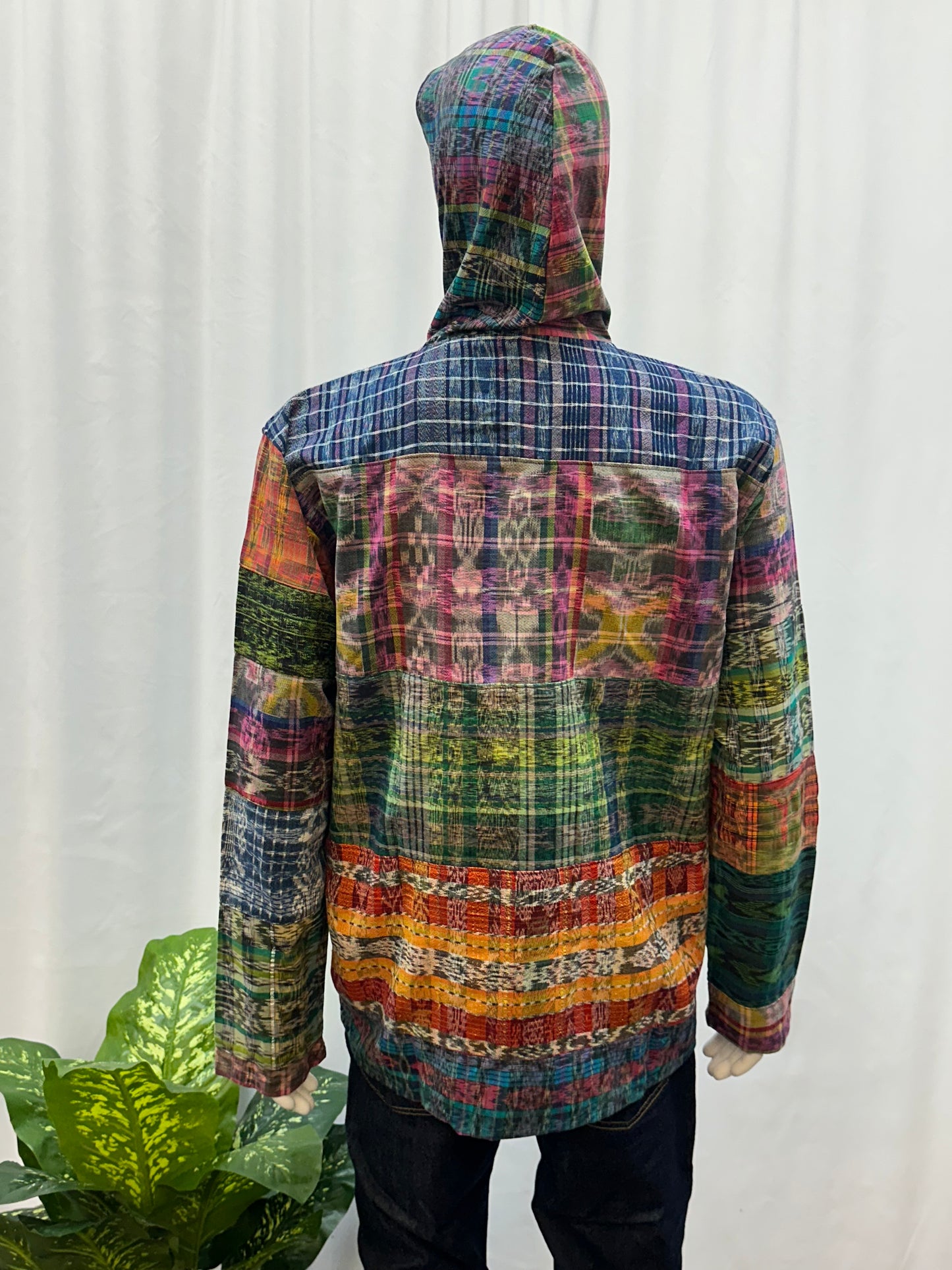 Guatemalan Textile Patchwork Hoodie Shirt