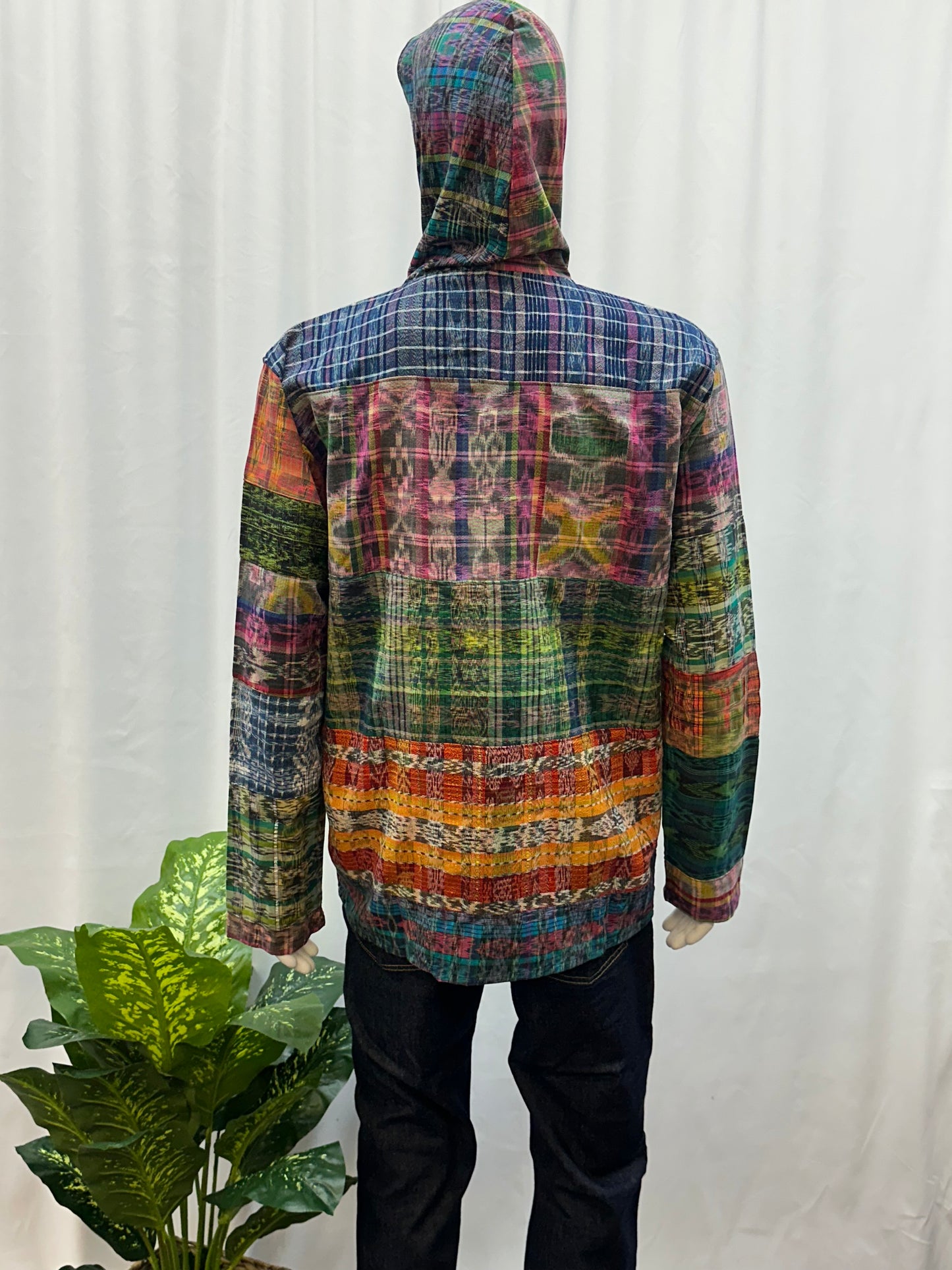 Guatemalan Textile Patchwork Hoodie Shirt