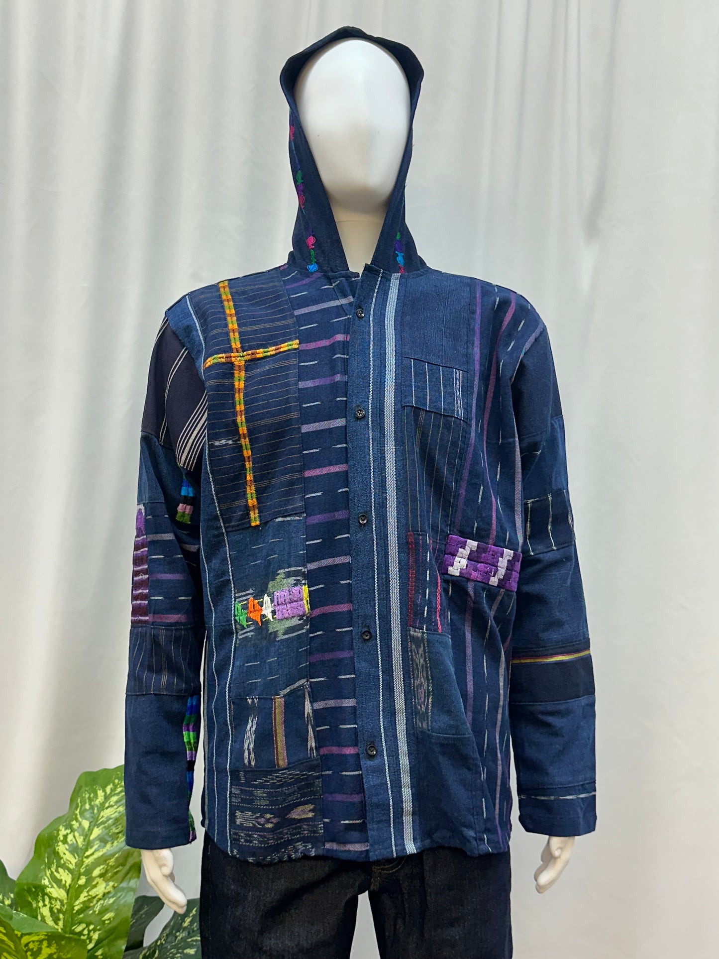 Guatemalan Textile Patchwork Hoddie Shirt