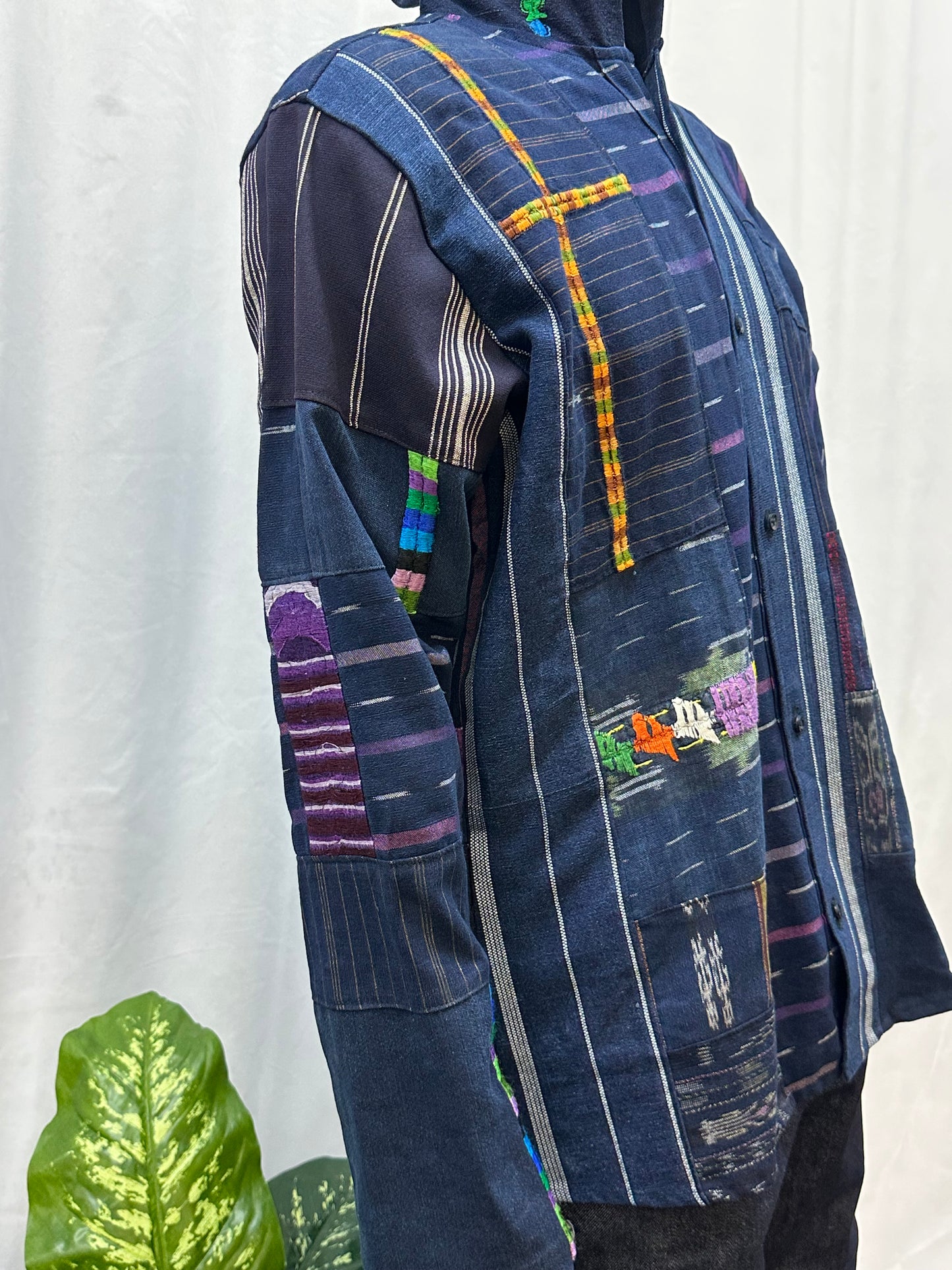 Guatemalan Textile Patchwork Hoddie Shirt
