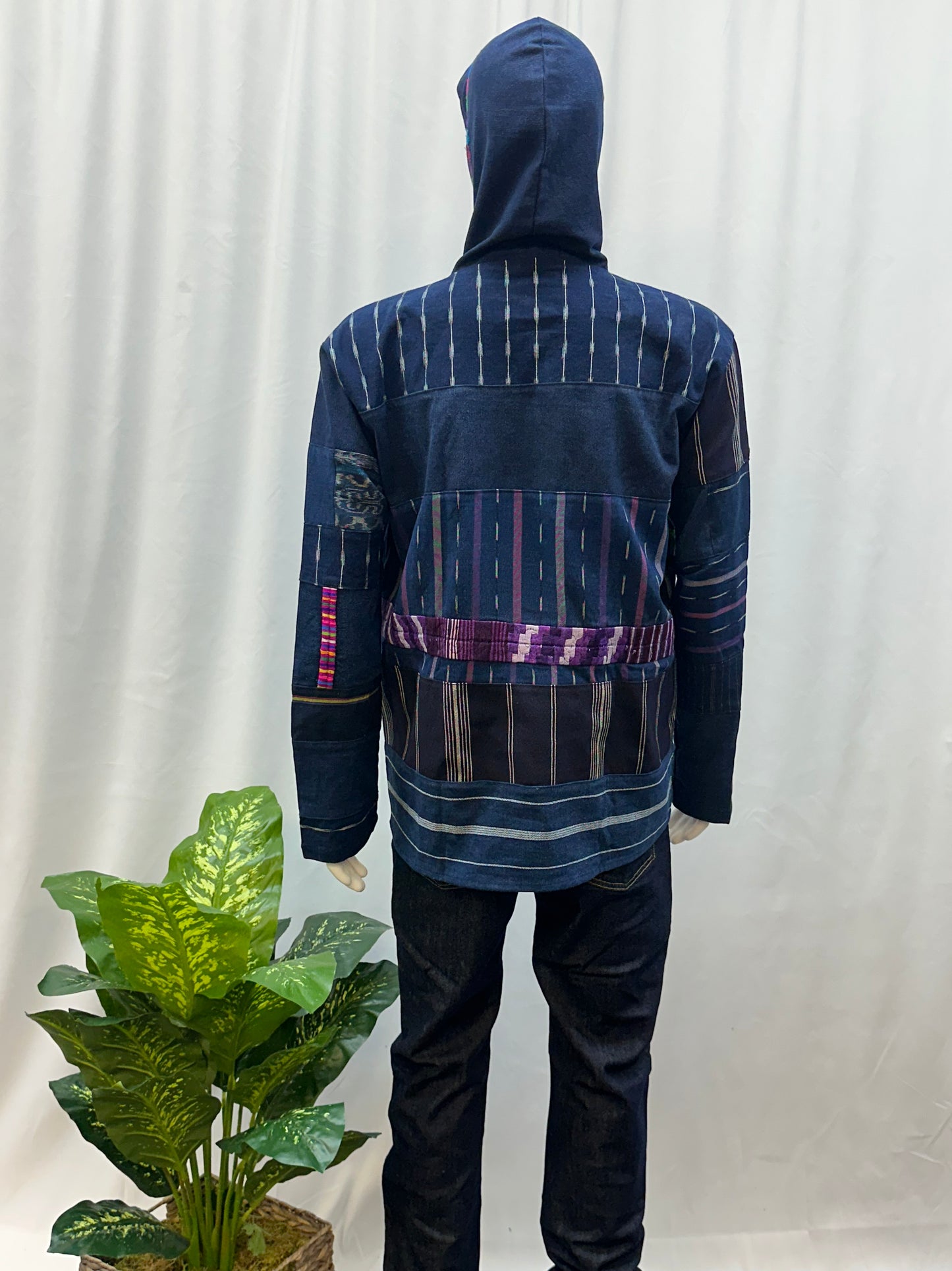 Guatemalan Textile Patchwork Hoddie Shirt