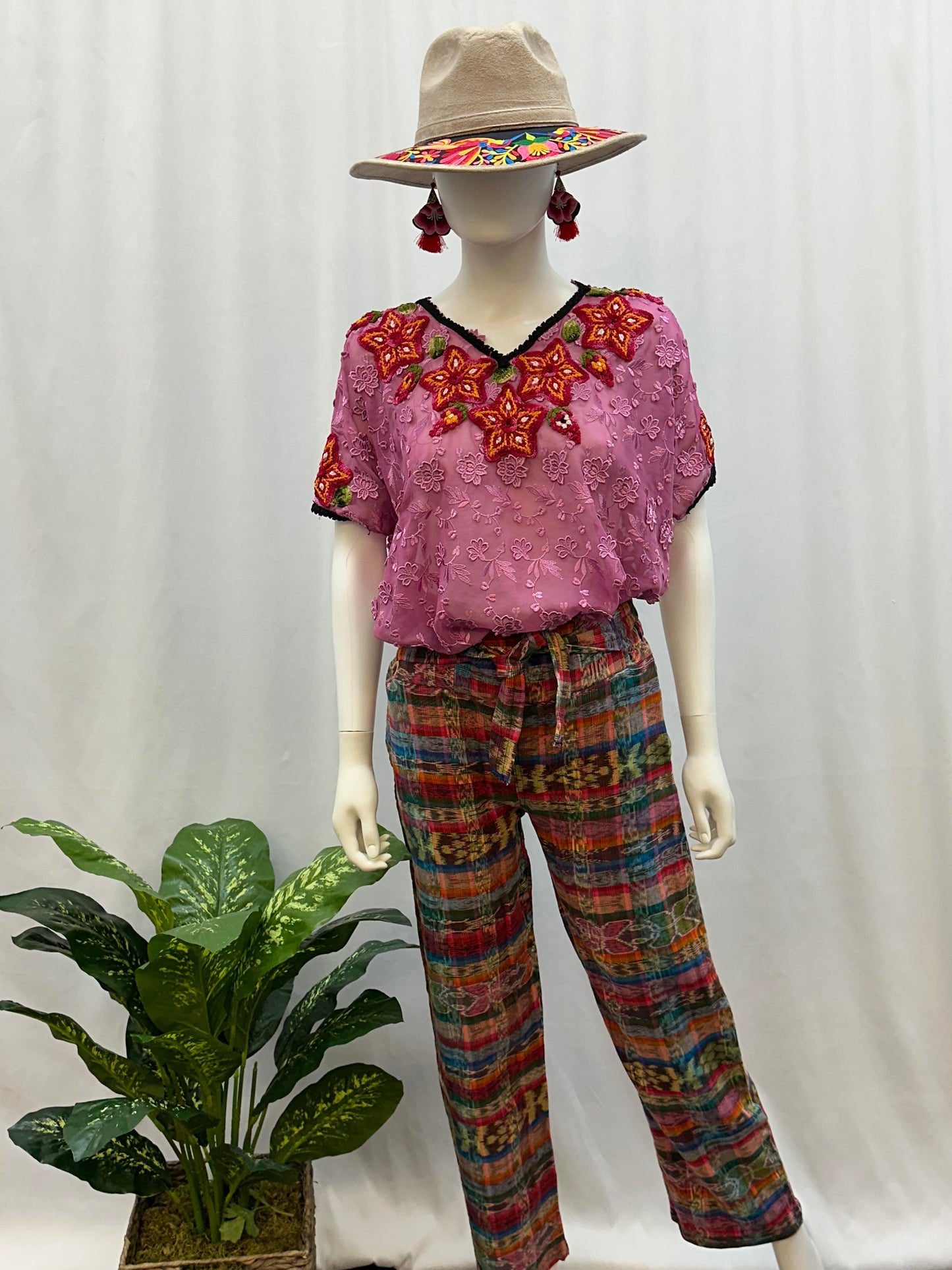 Guatemalan Textile Belted Pants
