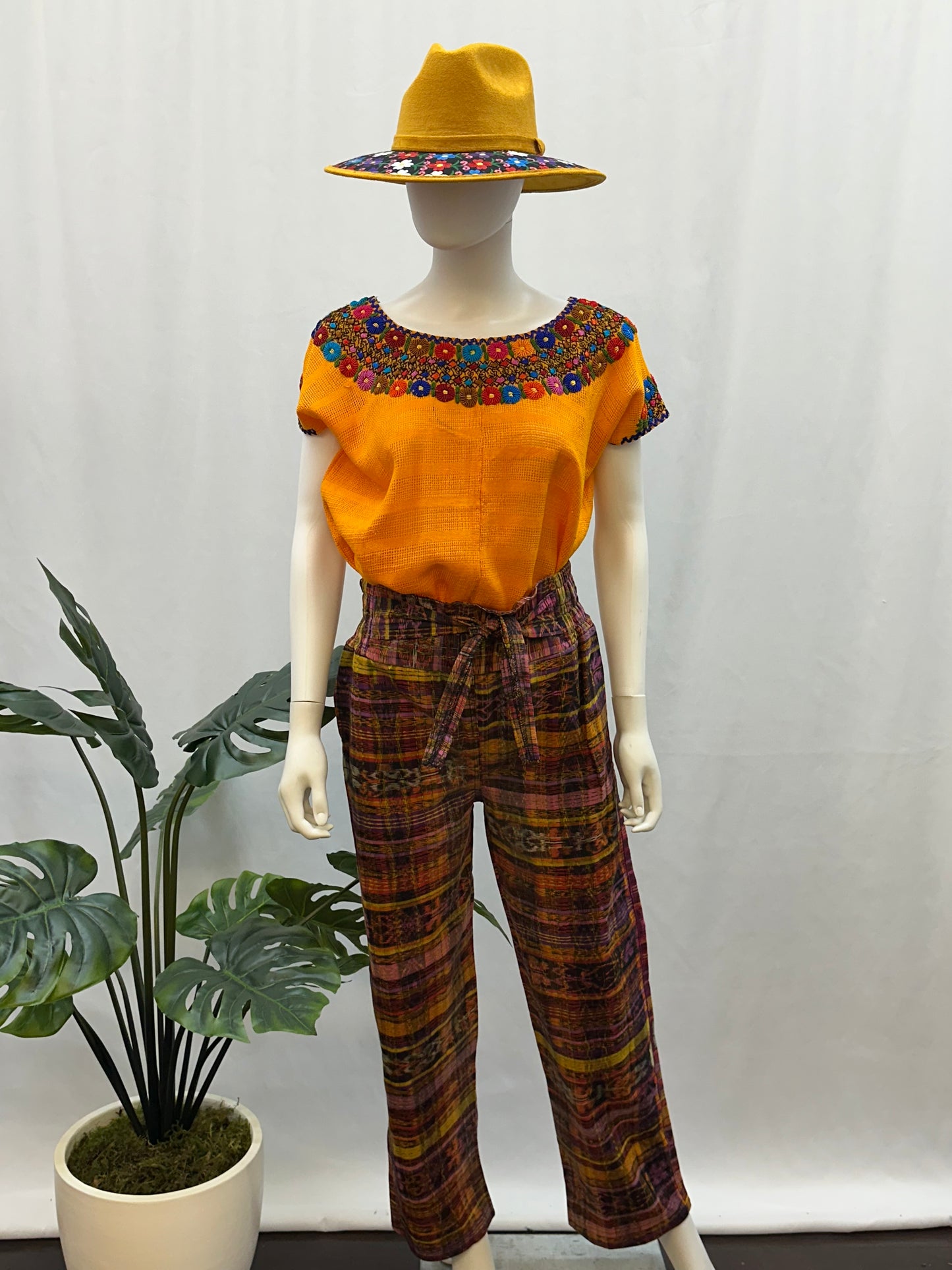 Guatemalan Textile Belted Pants