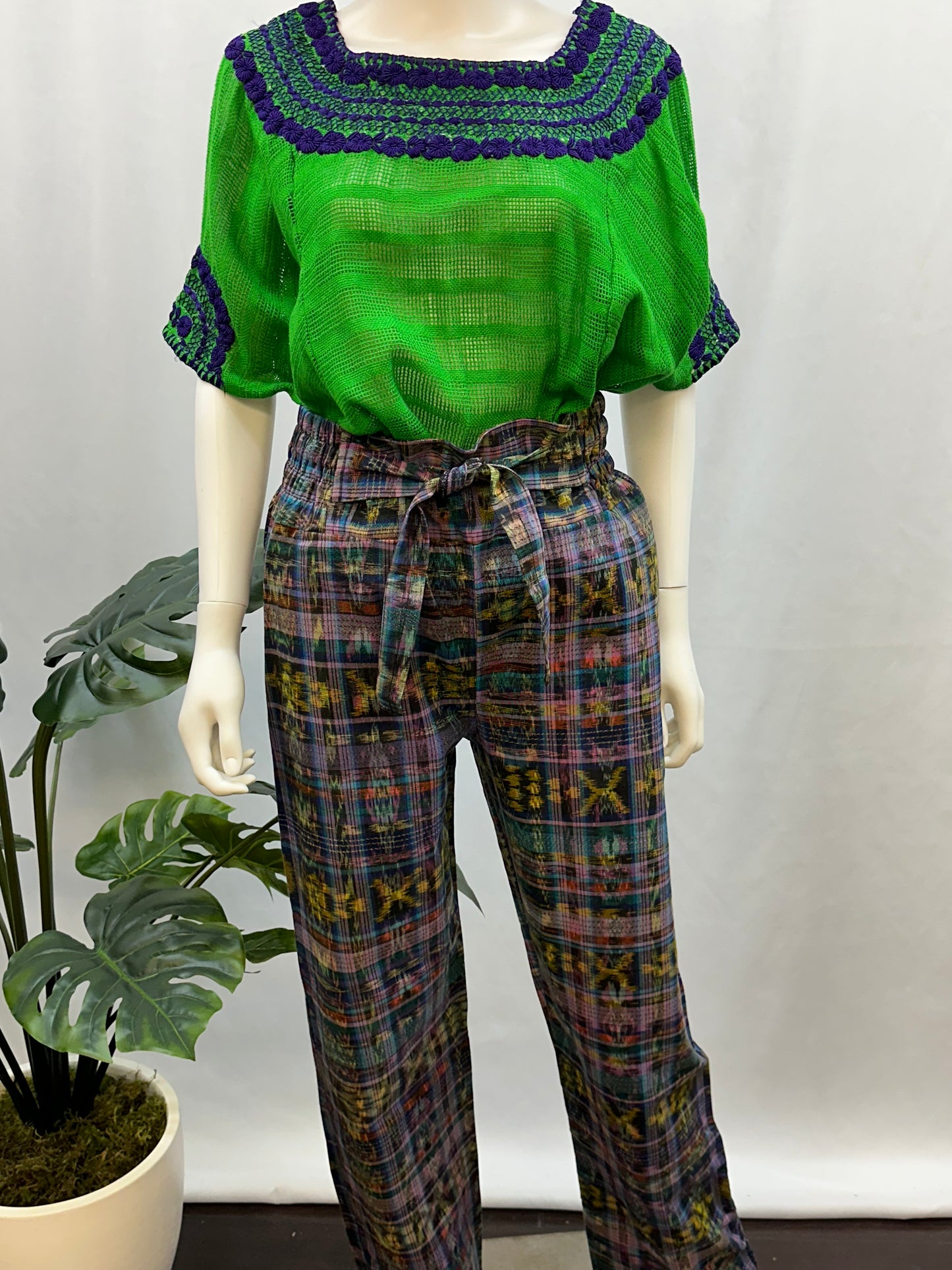 Guatemalan Textile Belted Pants