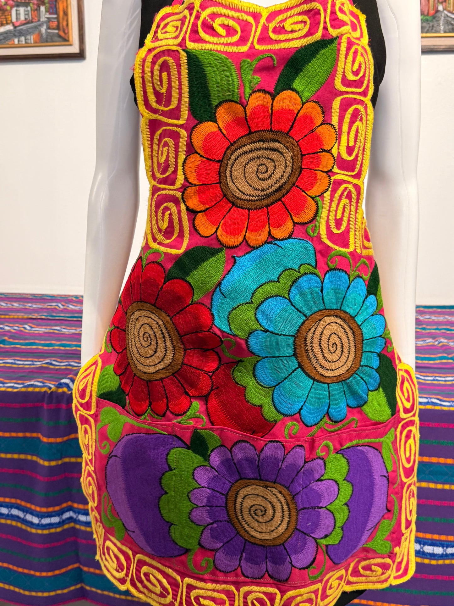 Women's Mexican Embroidered Flora Apron