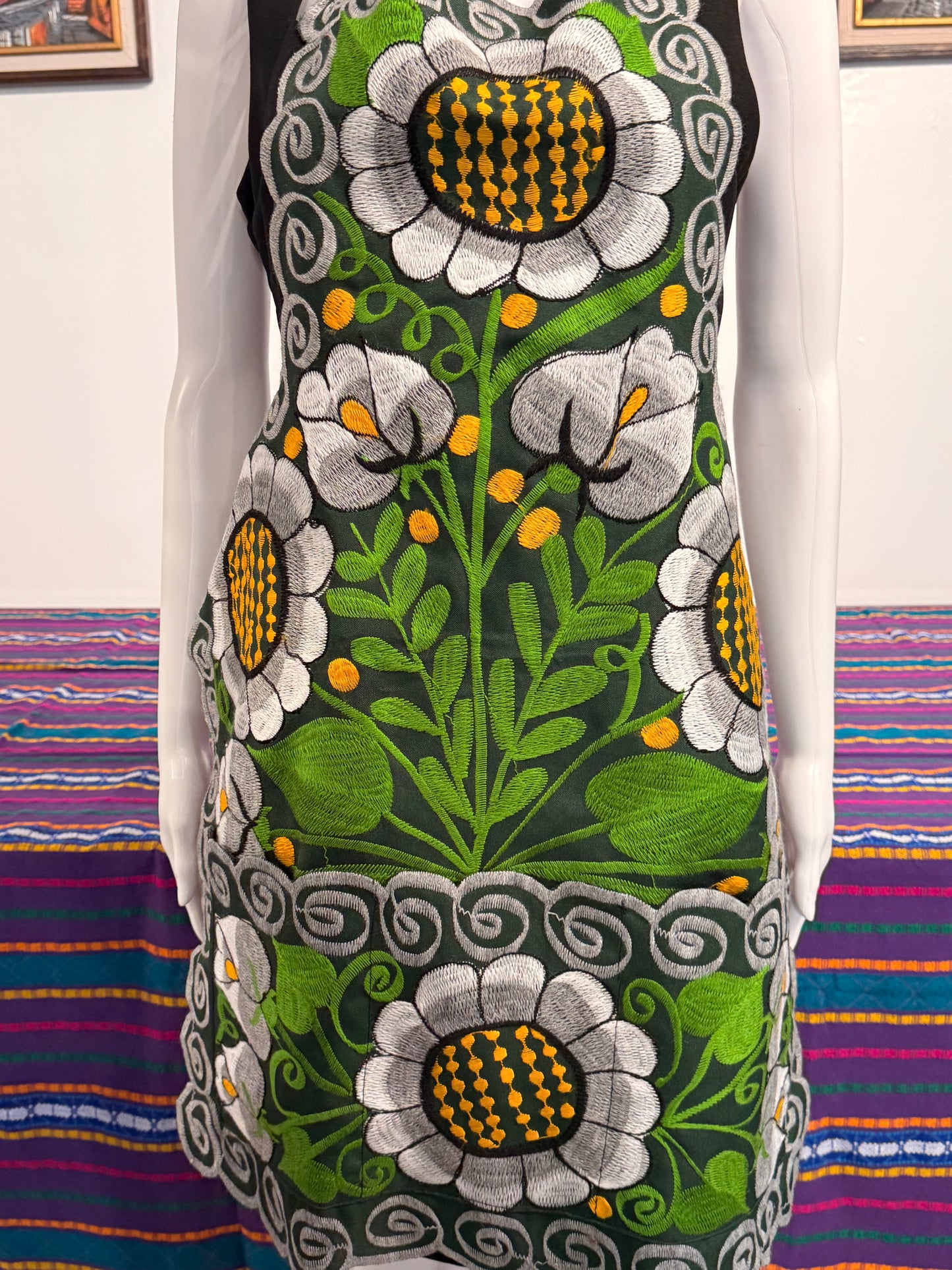 Women's Mexican Embroidered Sunflower Apron