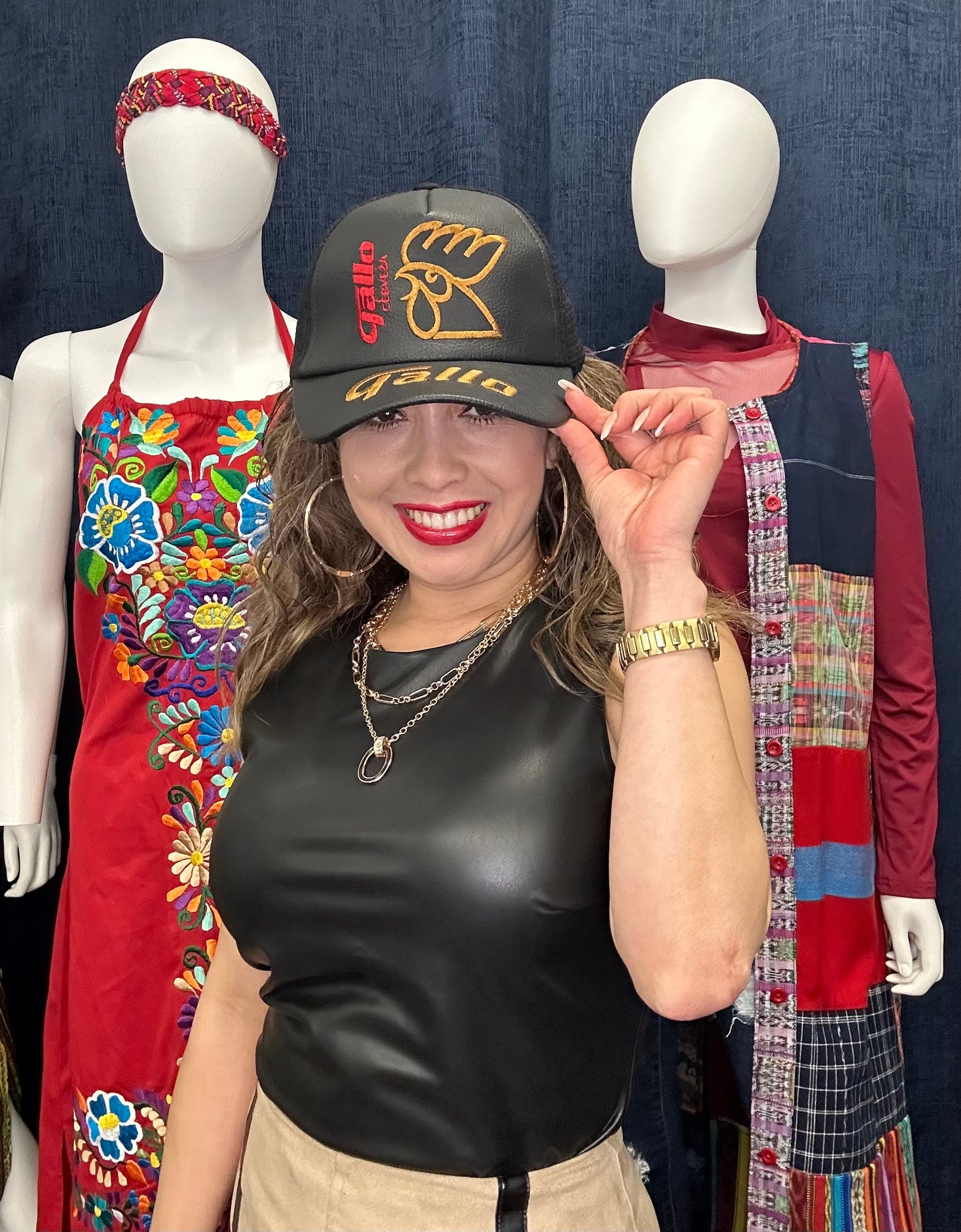 Guatemalan Gallo Beer Hat with Gold Letters