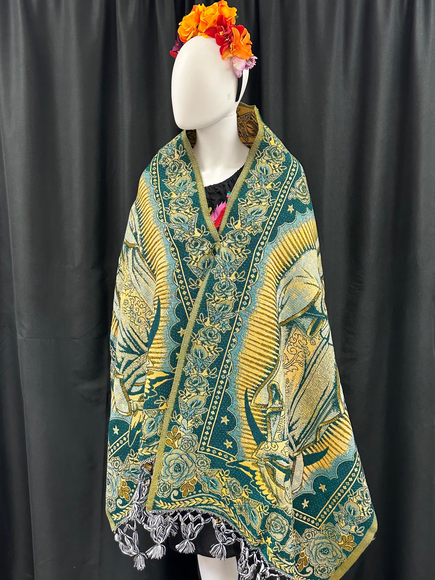 Women's Mexican Virgin of Guadalupe Shawl