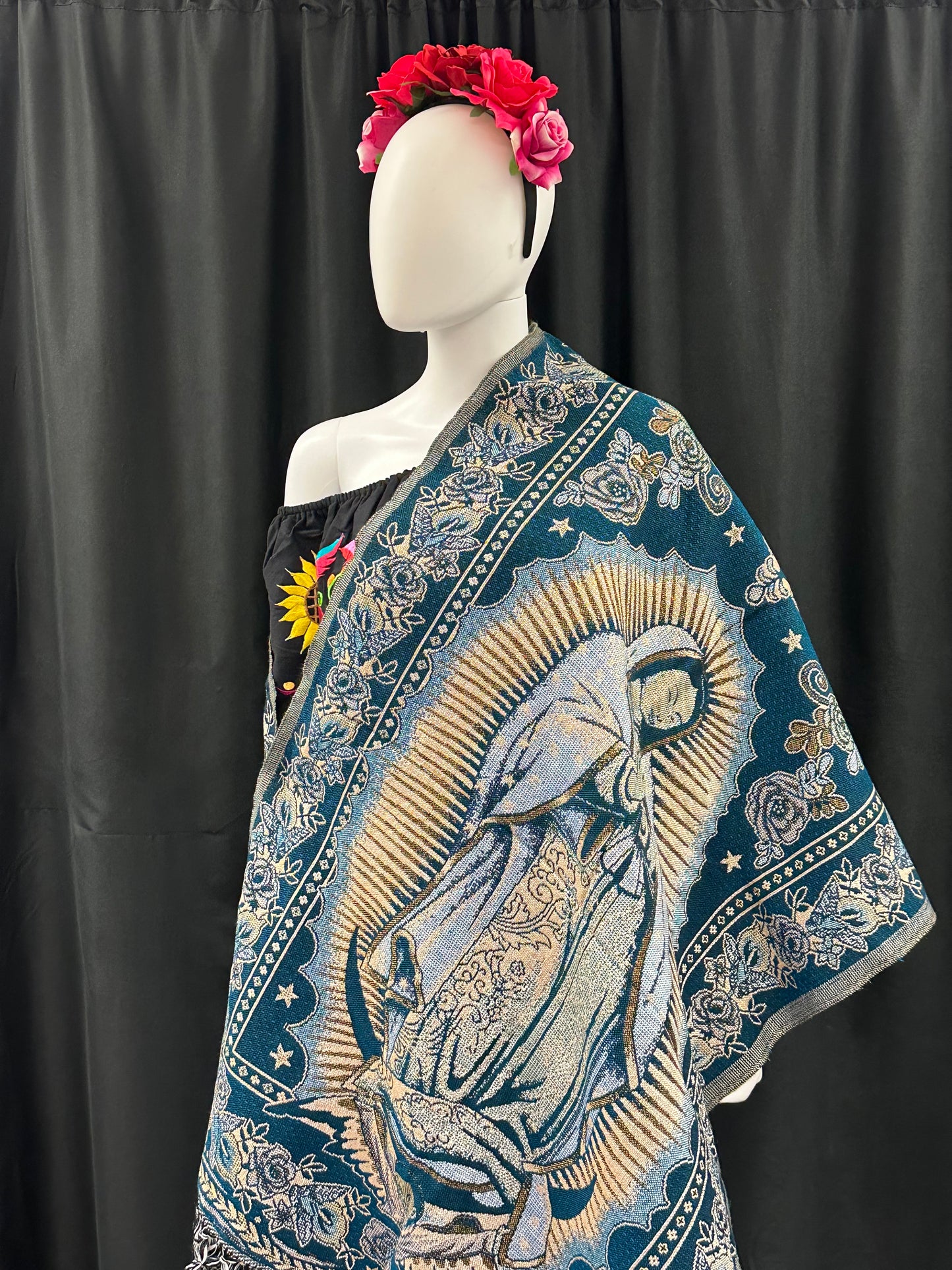 Women's Mexican Virgin of Guadalupe Shawl