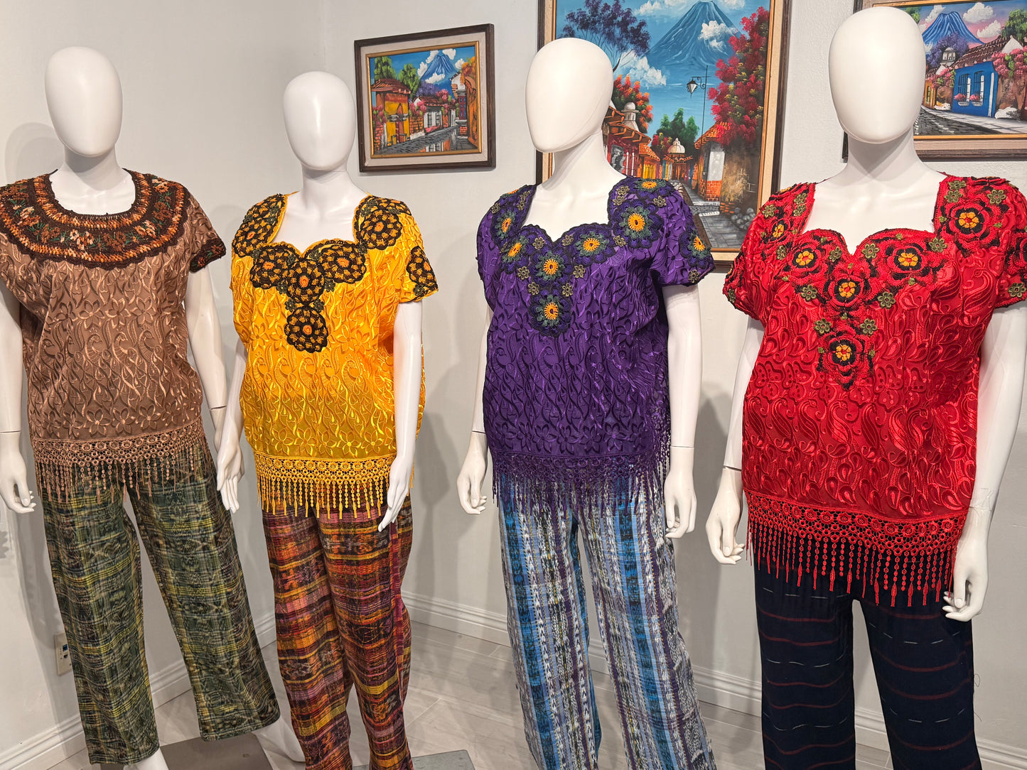 Guatemalan Silk Embroidered Blouse