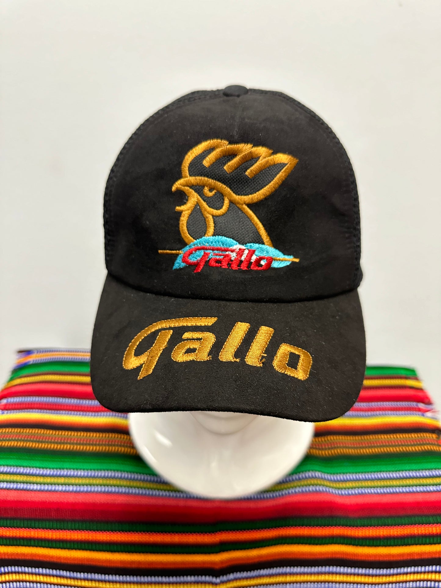 Guatemalan Suede Gallo Beer Hat with Flag