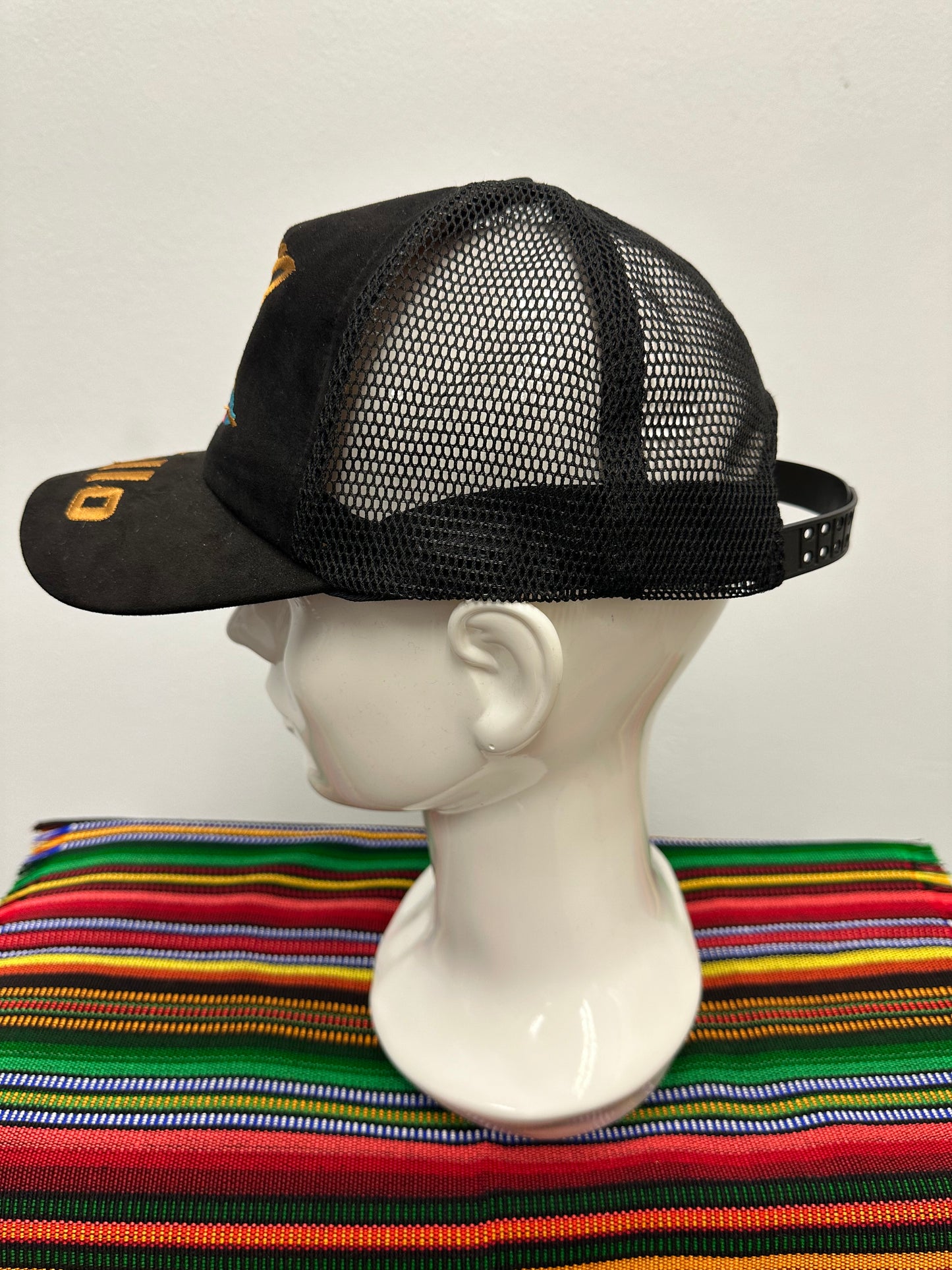 Guatemalan Suede Gallo Beer Hat with Flag