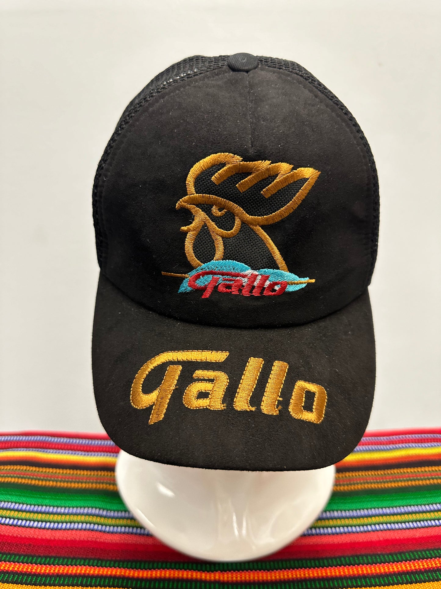 Guatemalan Suede Gallo Beer Hat with Flag