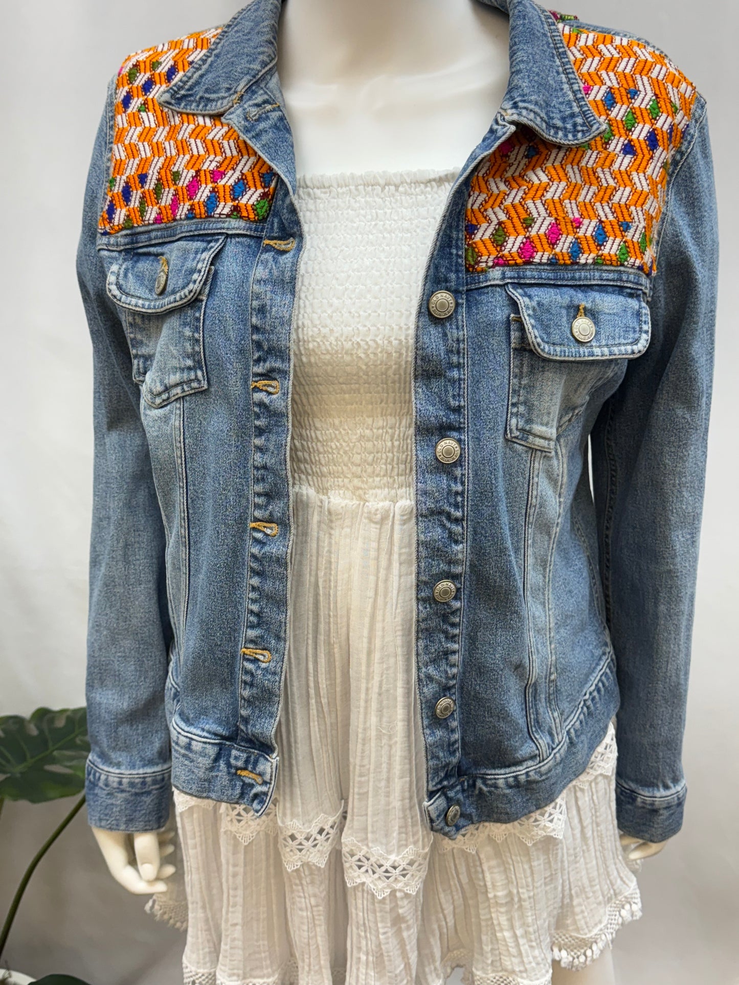Women's Embroidered Guatemalan Jean Jacket