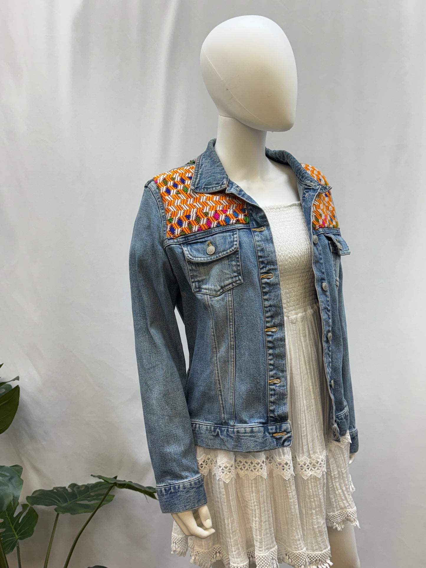 Women's Embroidered Guatemalan Jean Jacket