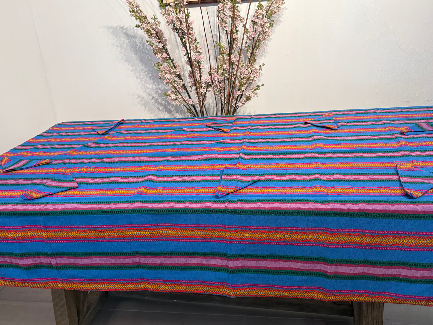 Handwoven Guatemalan Table Cover with Napkins