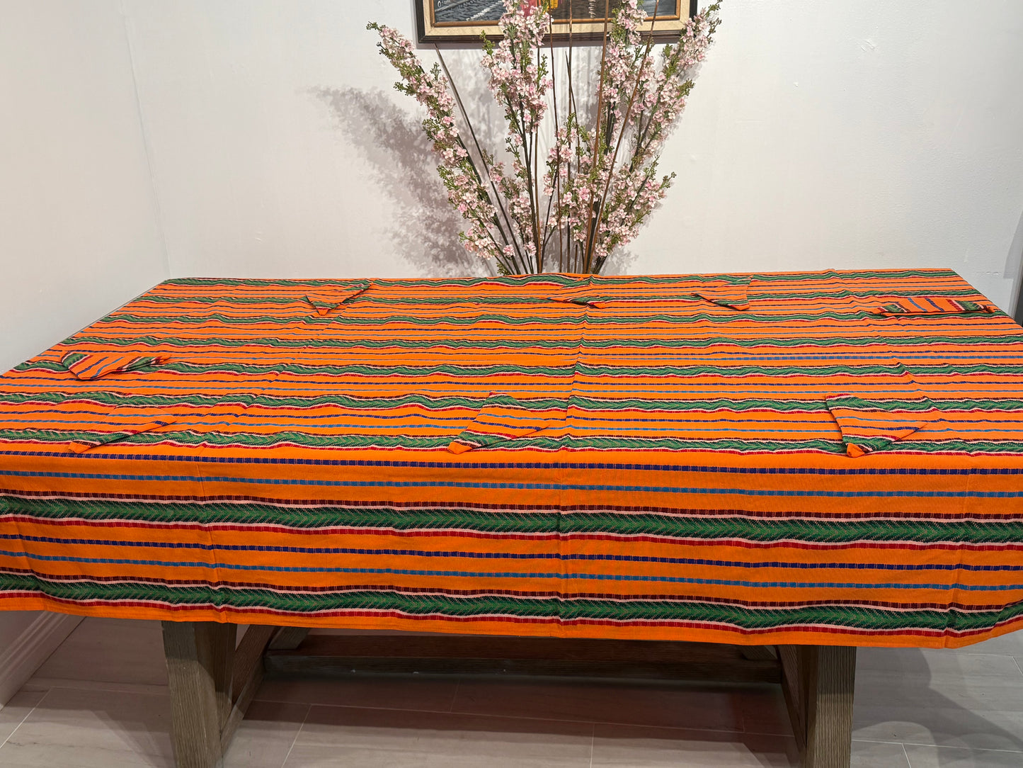 Handwoven Guatemalan Table Cover with Napkins