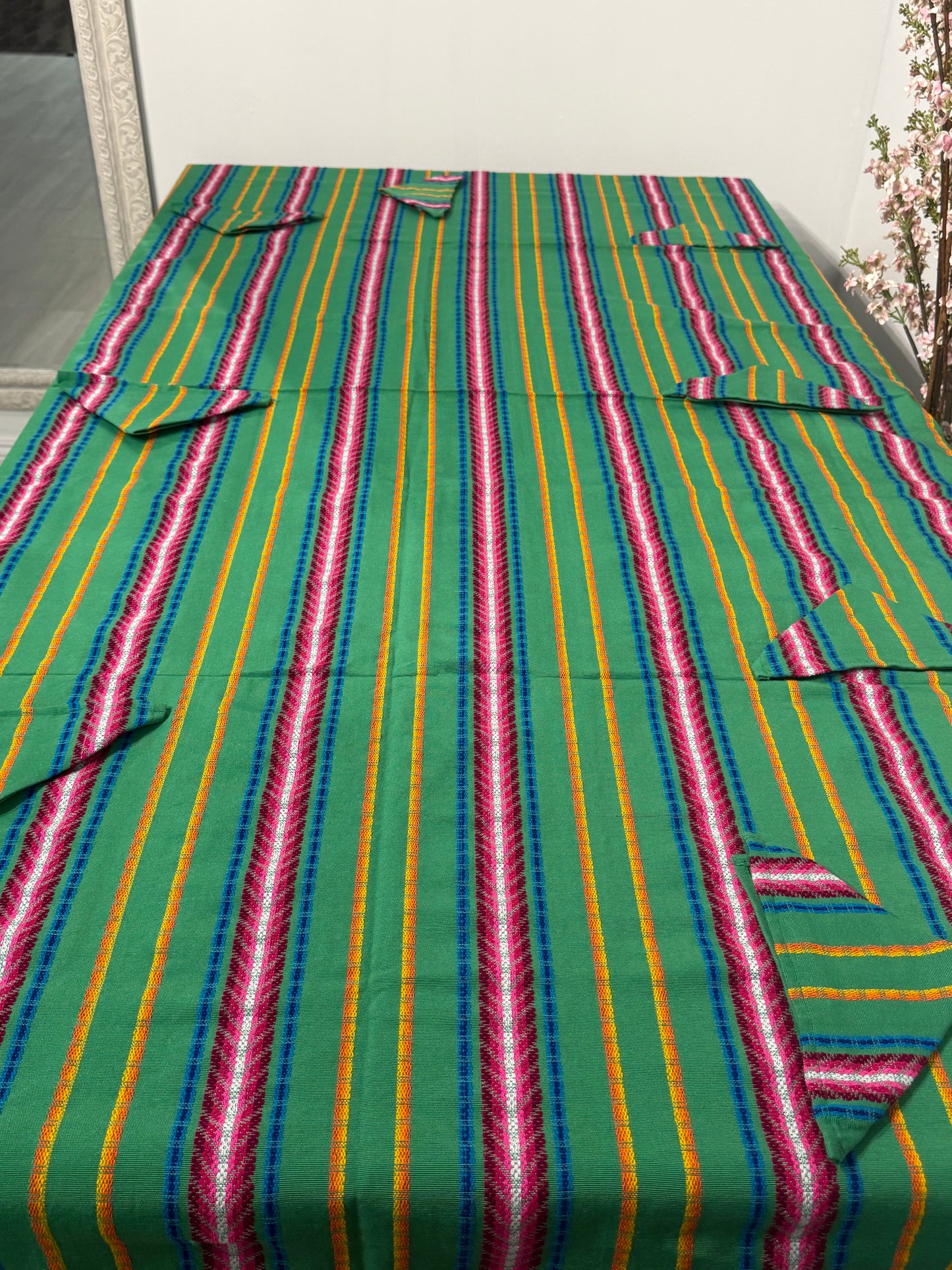 Handwoven Guatemalan Table Cover with Napkins