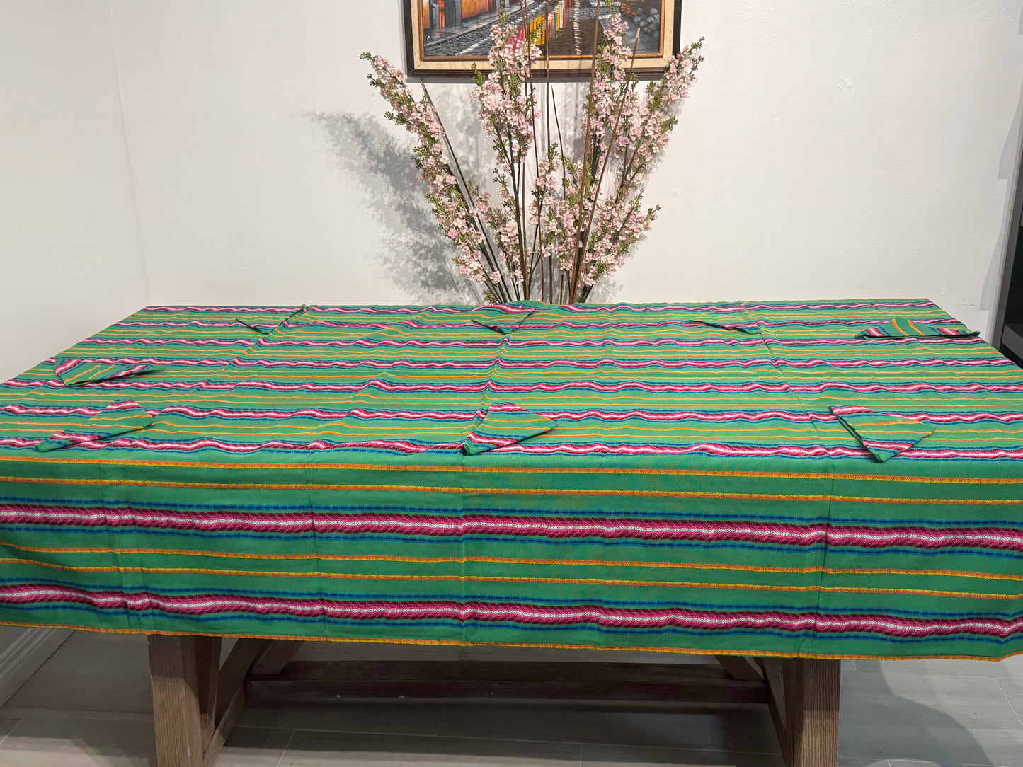 Handwoven Guatemalan Table Cover with Napkins